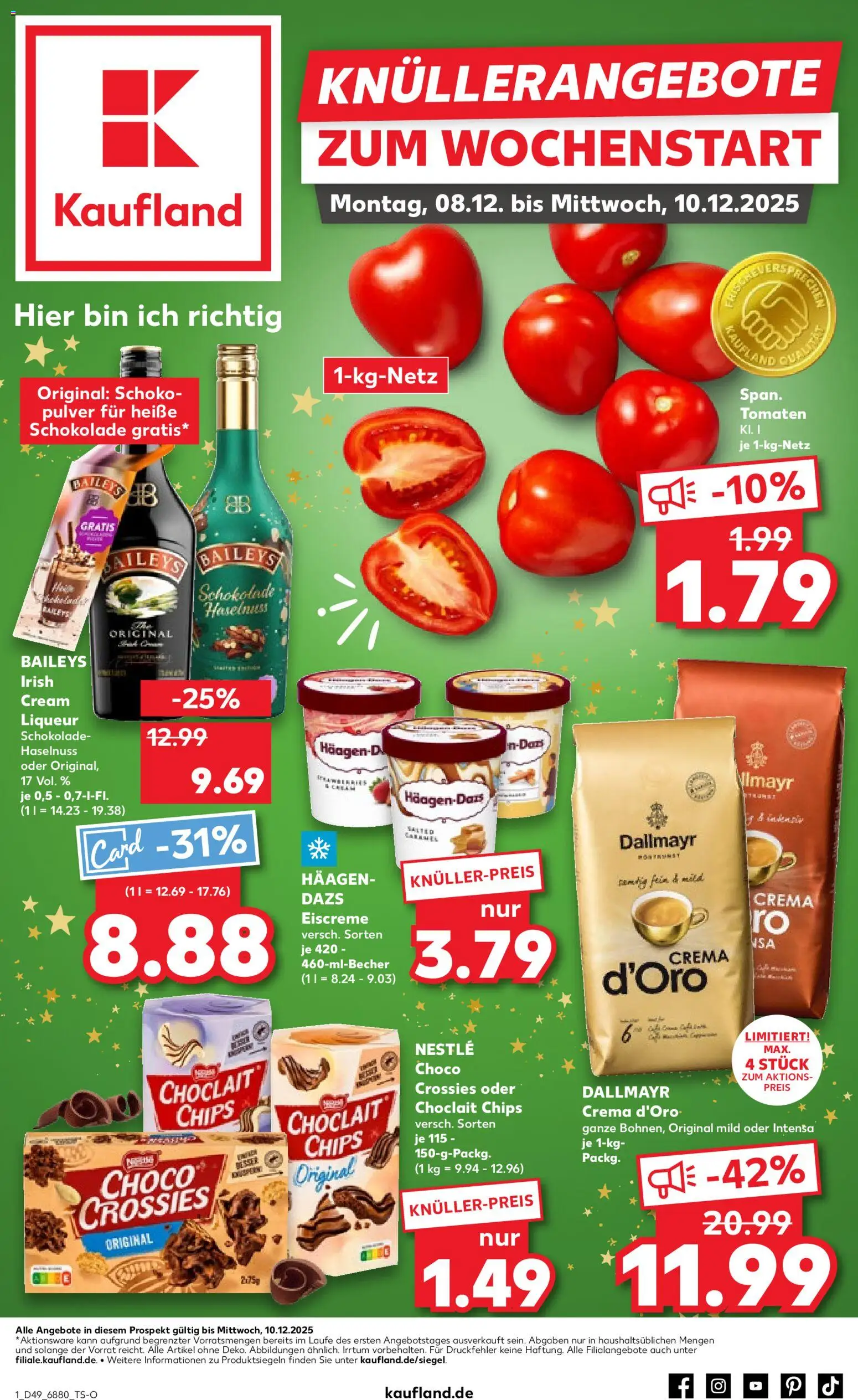 Kaufland prospekt Völklingen	 – gültig ab 07.12.2025 | Seite: 1 | Produkte: Schokolade, Dallmayr, Baileys, Chips