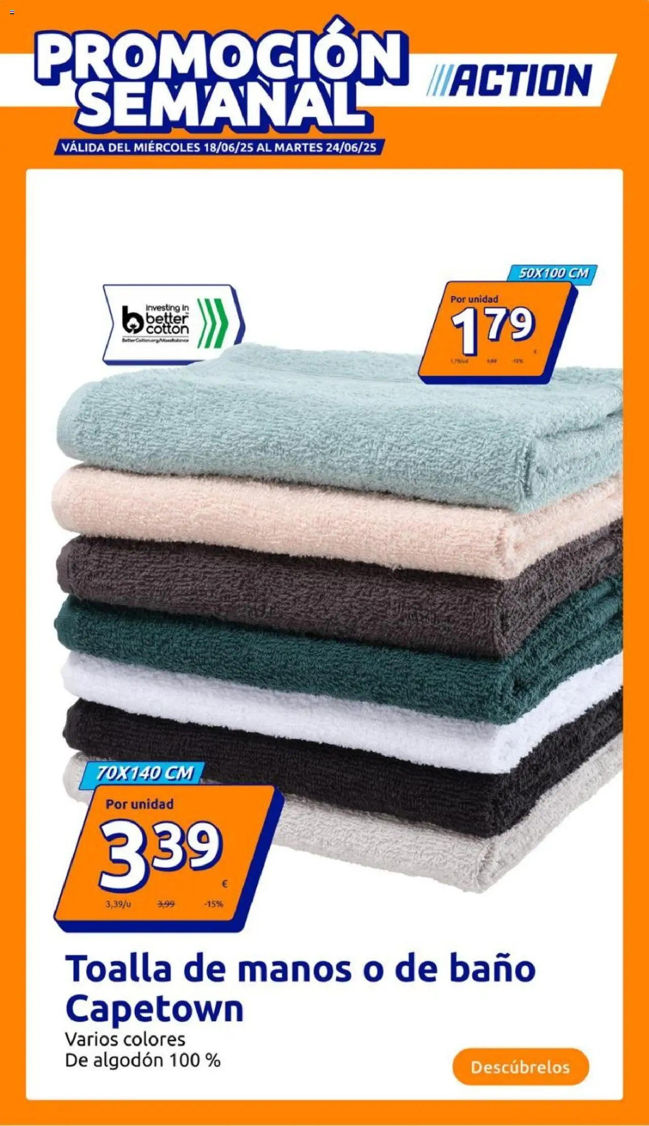Action - Action ES week 26 2025 │ válido desde el 18.06.2025 | Página: 1 | Productos: Toalla de manos, Baño