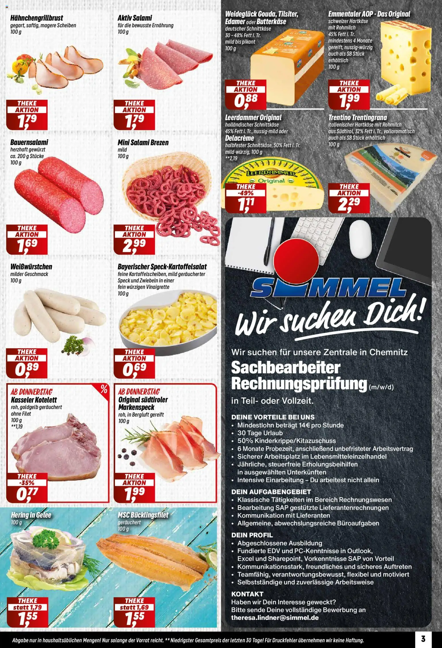 Simmel Prospekt 	 – gültig ab 09.03.2026 | Seite: 3 | Produkte: Theke, Edamer, Zwiebeln, Salami