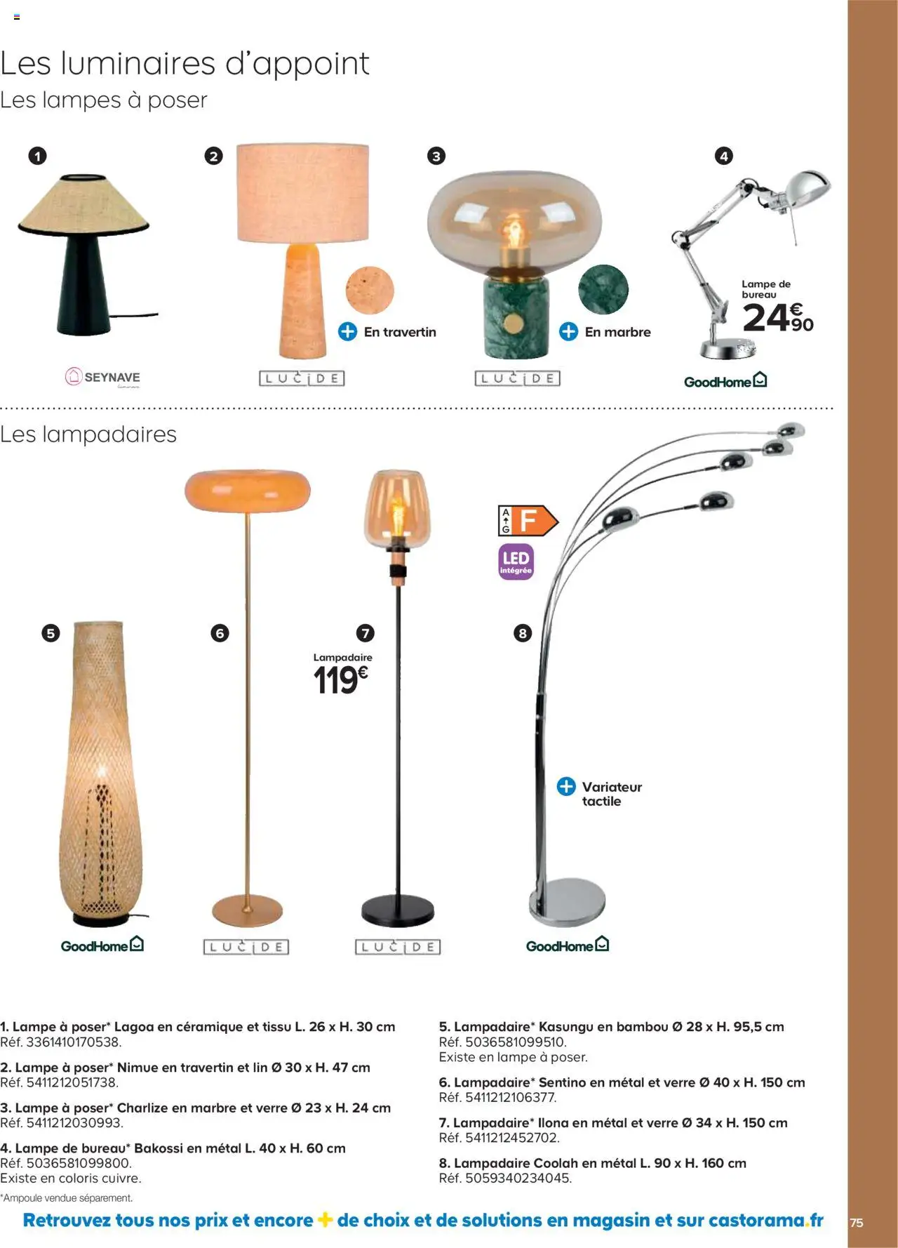{H1} | Page: 75 | Produits: Bureau, Lampadaire, Lampe, Lampe de bureau
