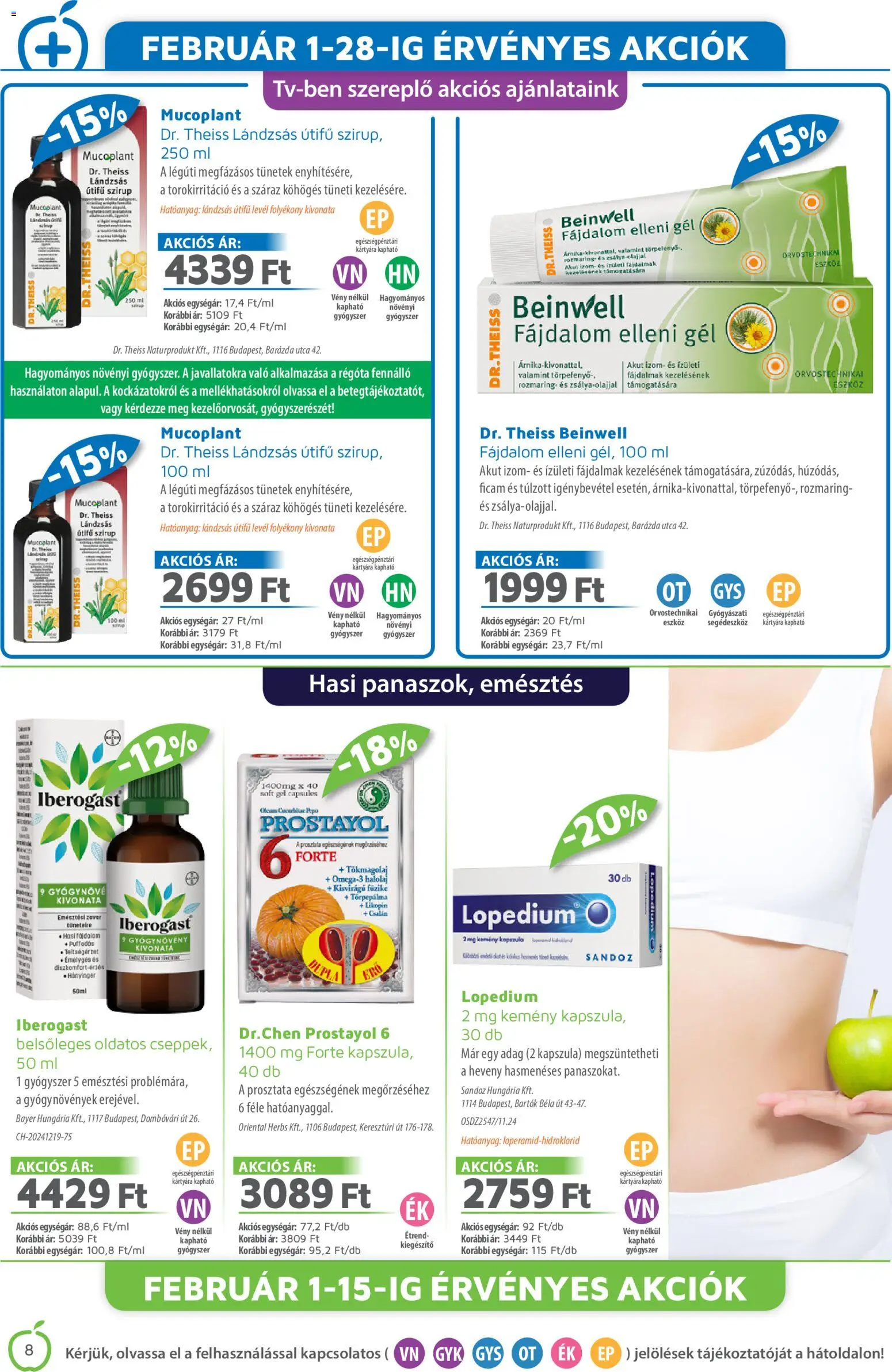 Alma Gyógyszertárak akciós ujság - amely érvényes a következő dátumtól: 01.02.2026 | Oldal: 8 | Termékek: Tökmagolaj