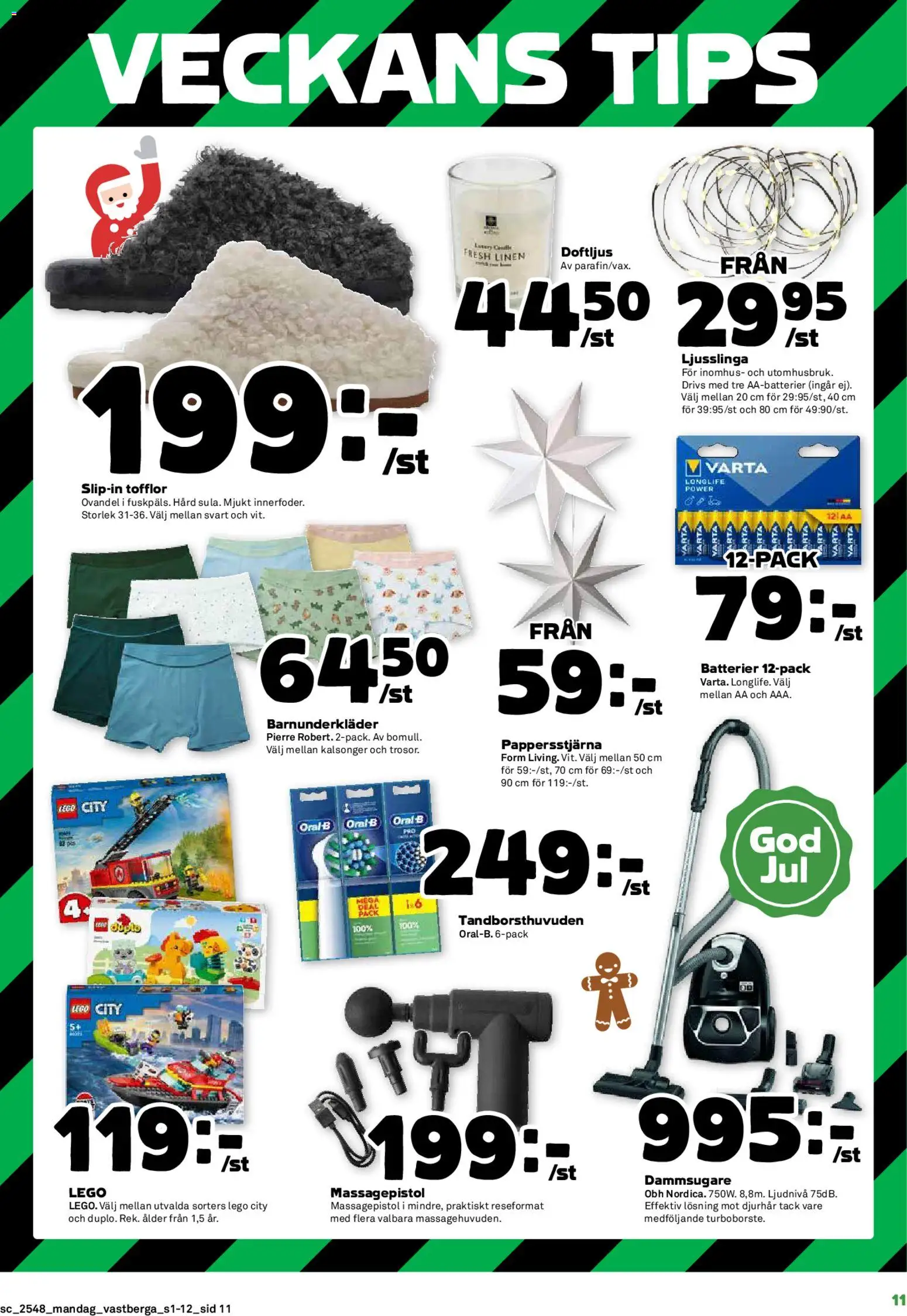 Coop Forum reklamblad aktuell från 24.11.2025 | Sida: 11 | Produkter: Batterier, Dammsugare, Kalsonger, Massagepistol