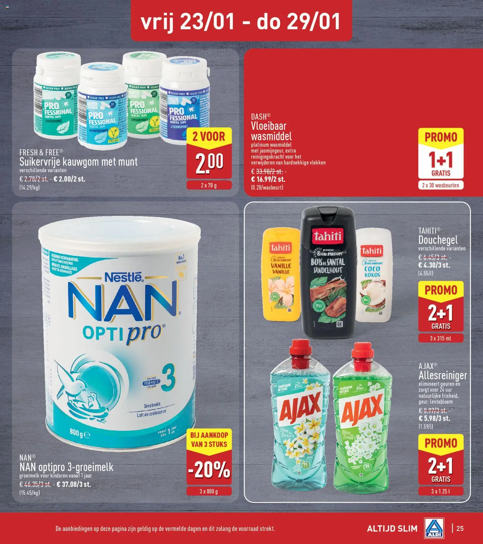 {H1} | Pagina: 25 | Producten: Allesreiniger, Douche, Parfum, Gum