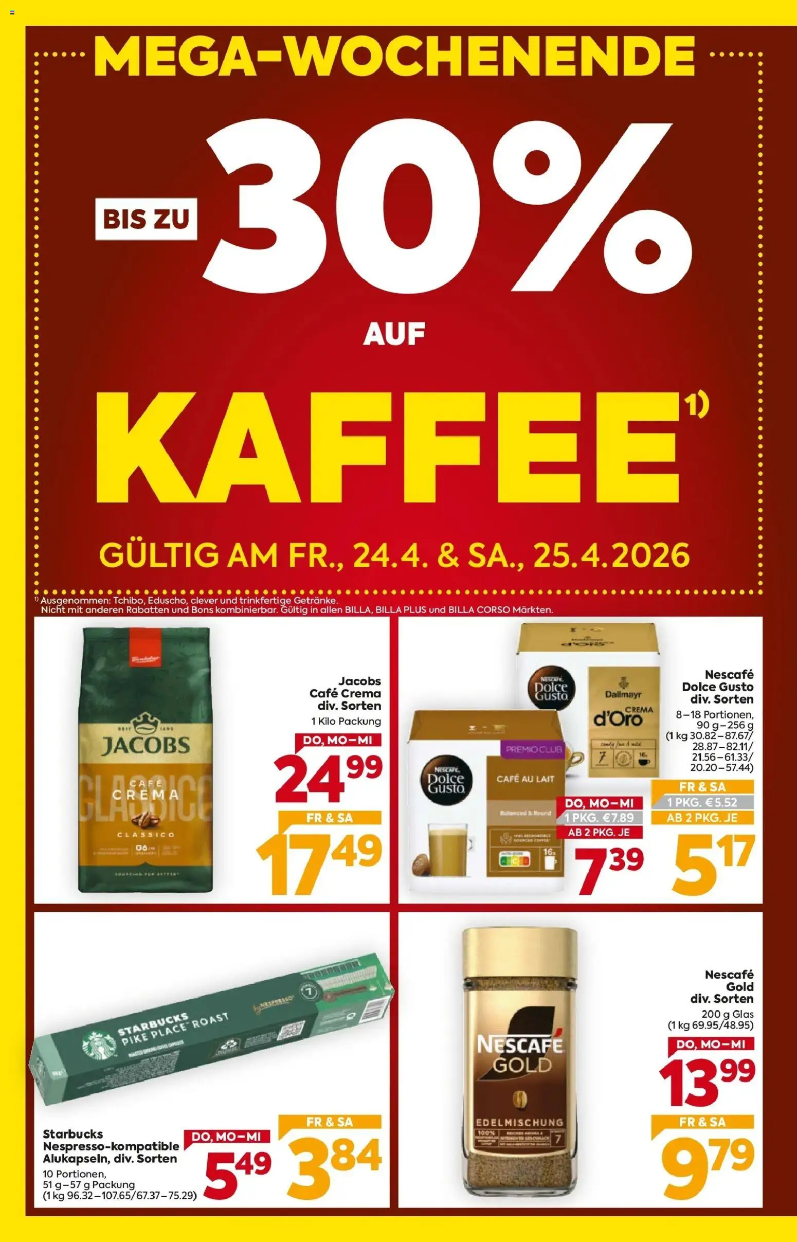 Billa Flugblatt - Grieskirchen, Wallern An Der Trattnach, Ansfelden gültig ab 23.04.2026 | Seite: 2 | Produkte: Kaffee