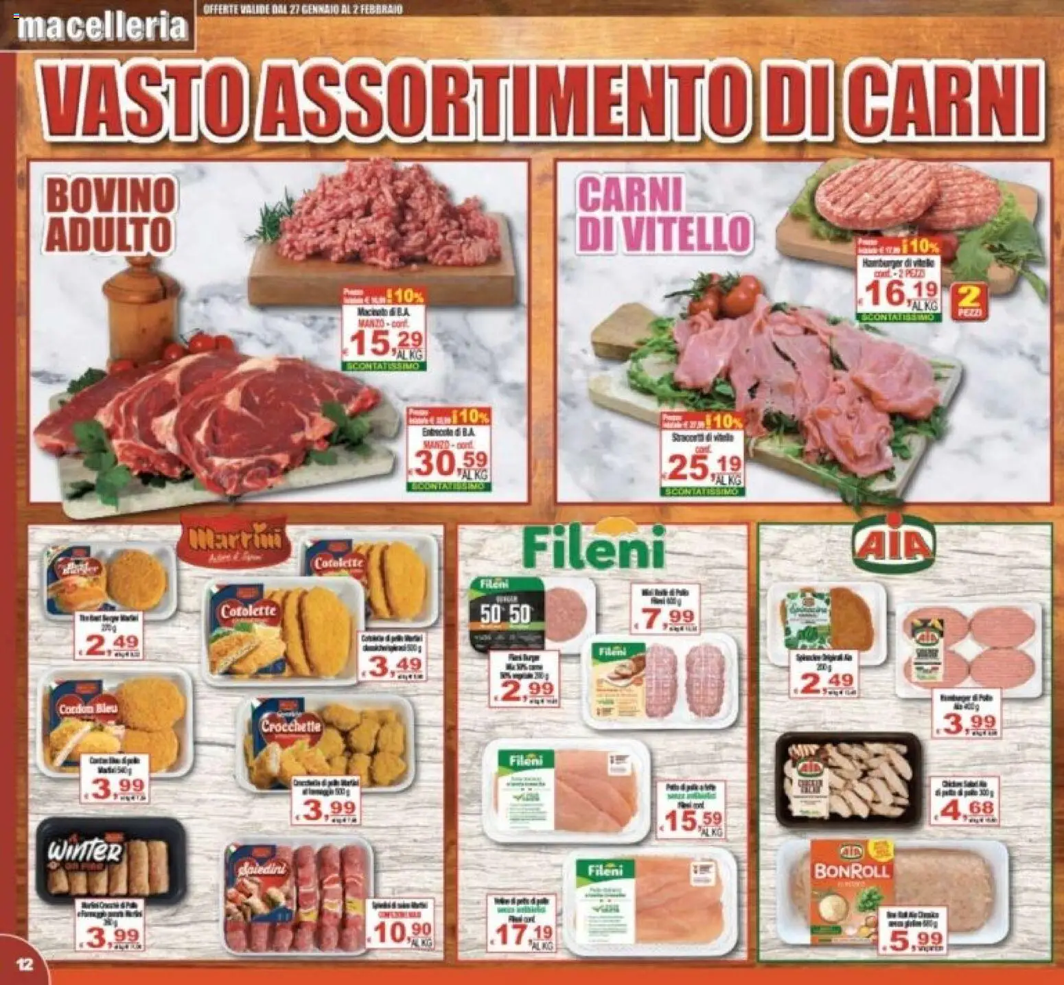 Volantino CTS del 27.01.2026 | Pagina: 12 | Prodotti: Bovino, Crocchette, Vitello, Hamburger