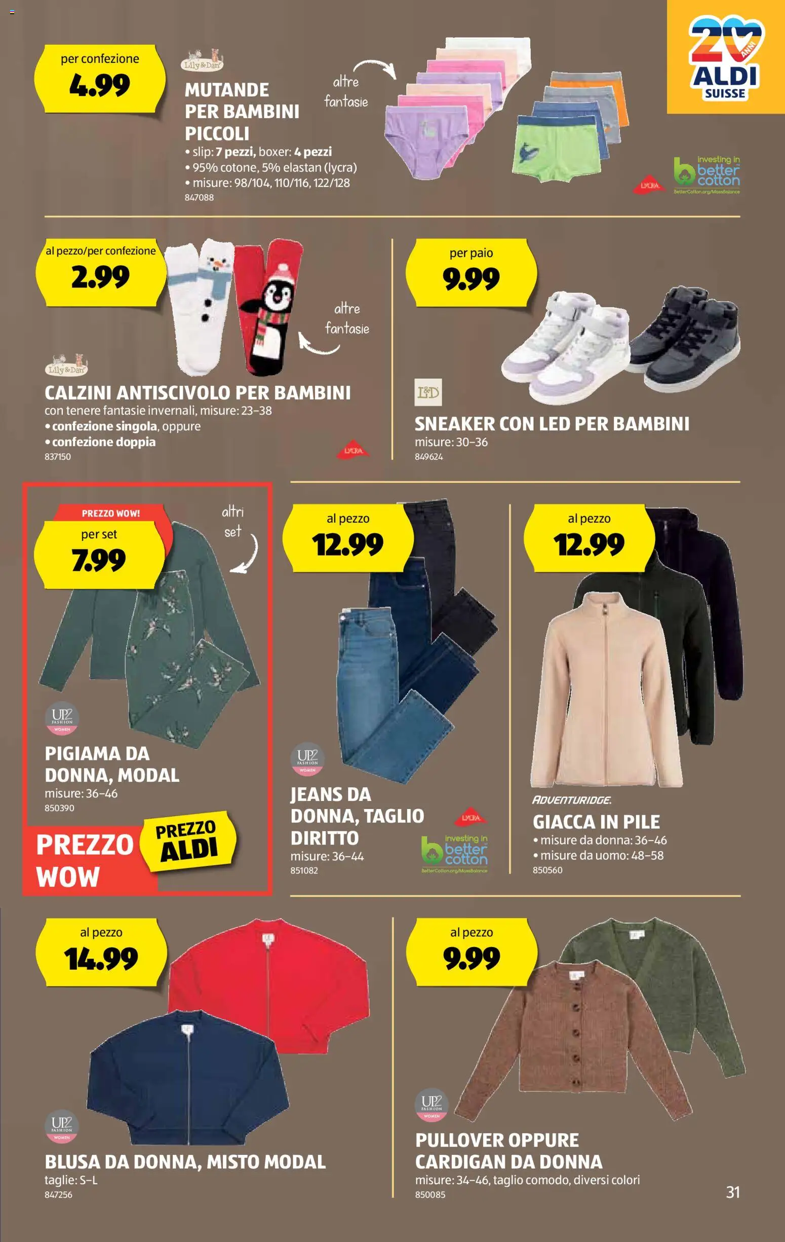 Aldi Aktionen IT – gültig ab 30.10.2025 | Seite: 32 | Produkte: Cardigan, Pullover, Slip, Boxer