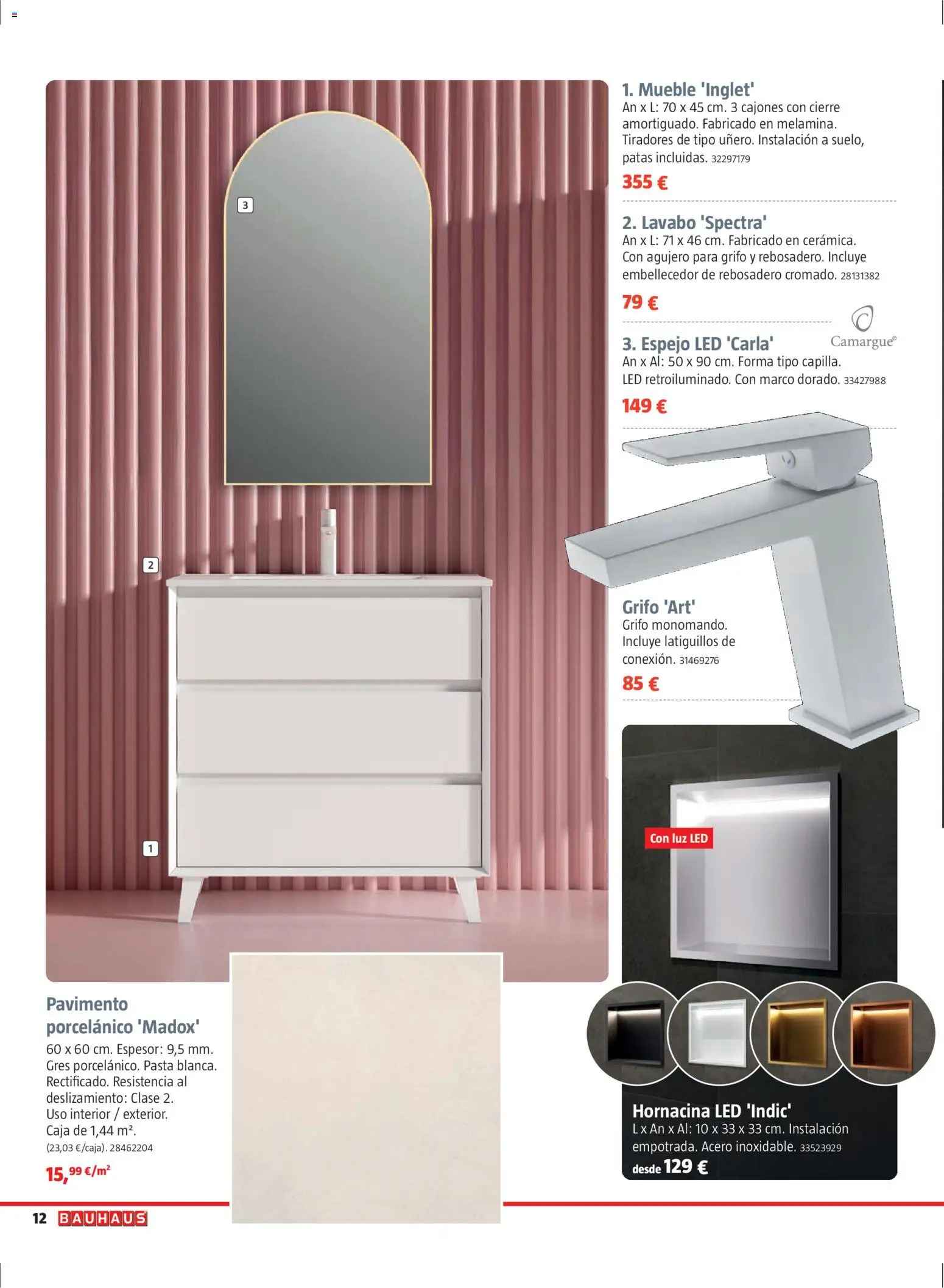 Bauhaus folleto Renueva │ válido desde el 02.03.2026 | Página: 12 | Productos: Pasta, Caja, Lavabo, Espejo