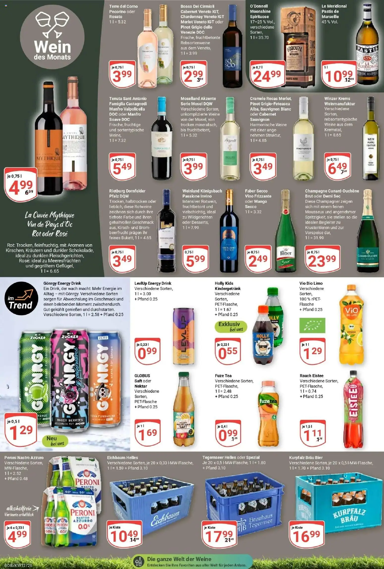Globus prospekt Bobenheim-Roxheim	 – gültig ab 15.03.2026 | Seite: 15 | Produkte: Fuze tea, Mango, Saft, Wein