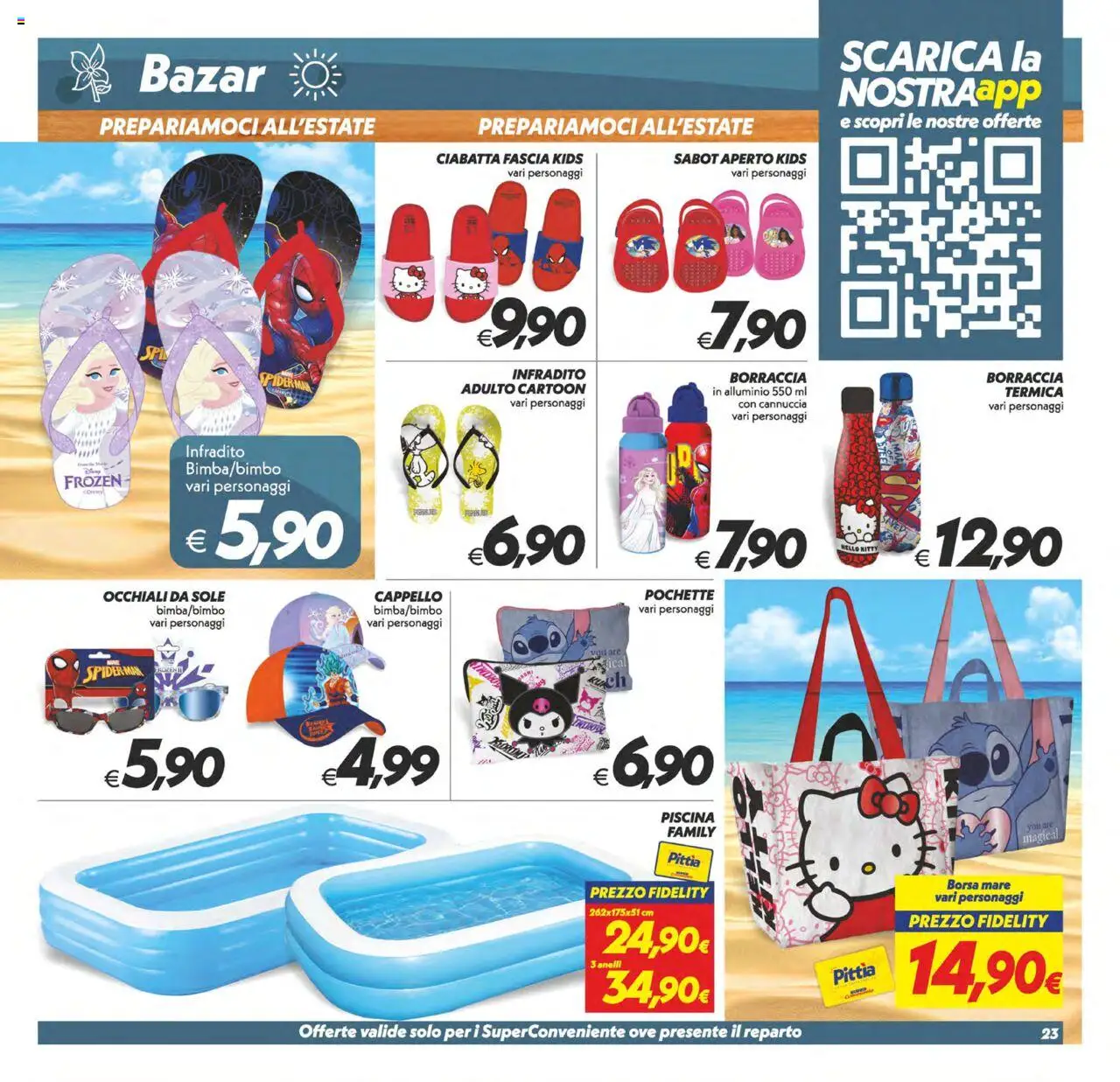Volantino SuperConveniente del 13.06.2025 | Pagina: 23 | Prodotti: Sabot, Occhiali, Alluminio, Borraccia