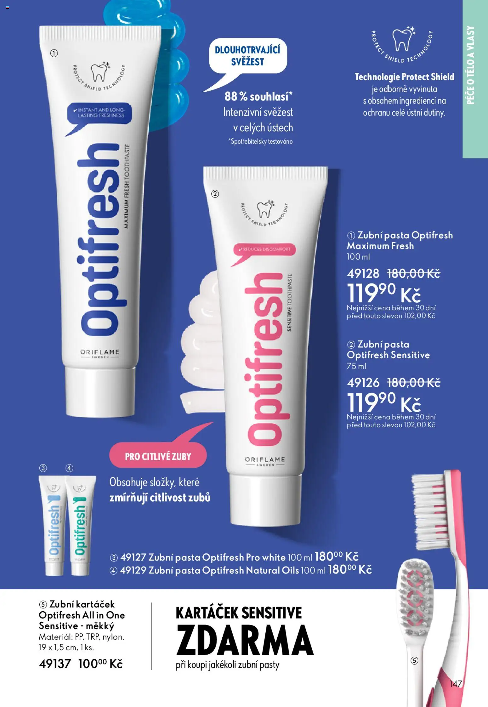 Oriflame katalog č.03/2026 od 11.02.2026 | Strana: 147 | Produkty: Zubní pasta, Zubní kartáček
