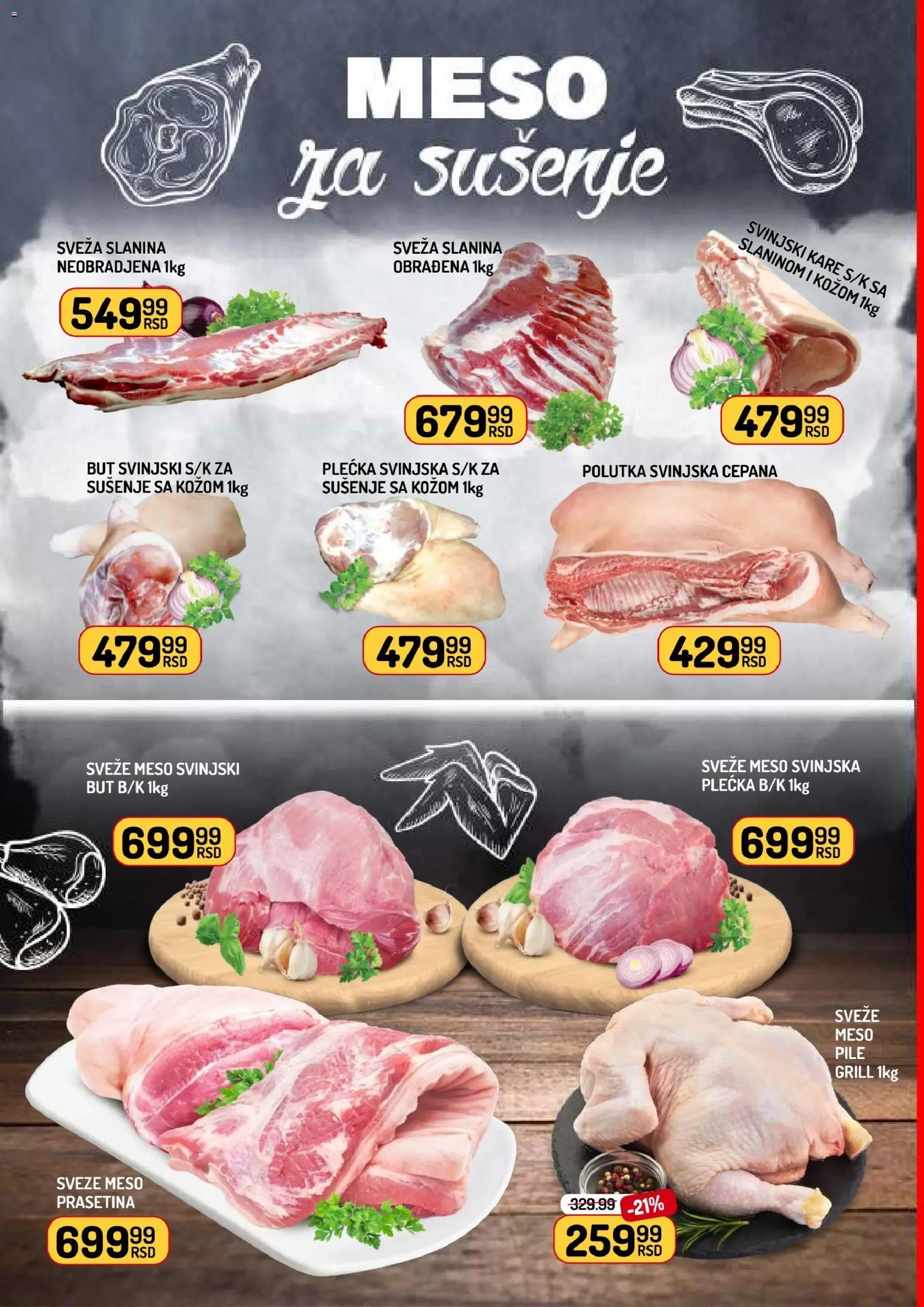 Aman katalog - važi od 24.10.2025 | Strana: 2 | Proizvode: Svinjski kare, Pile, Slanina