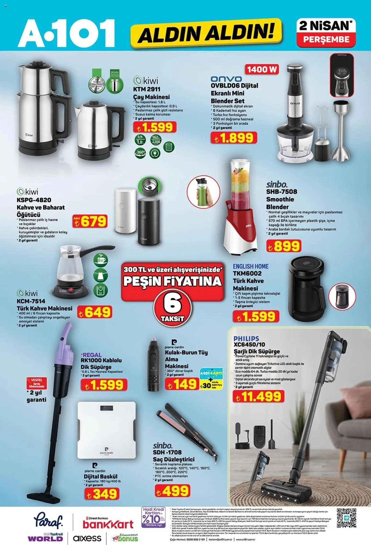 A101 - Katalog Aldın Aldın - 02.04.2026 tarihinden itibaren geçerlidir | Sayfa: 11 | Ürünler: Çaydanlık, Çay, Su, Kahve makinesi