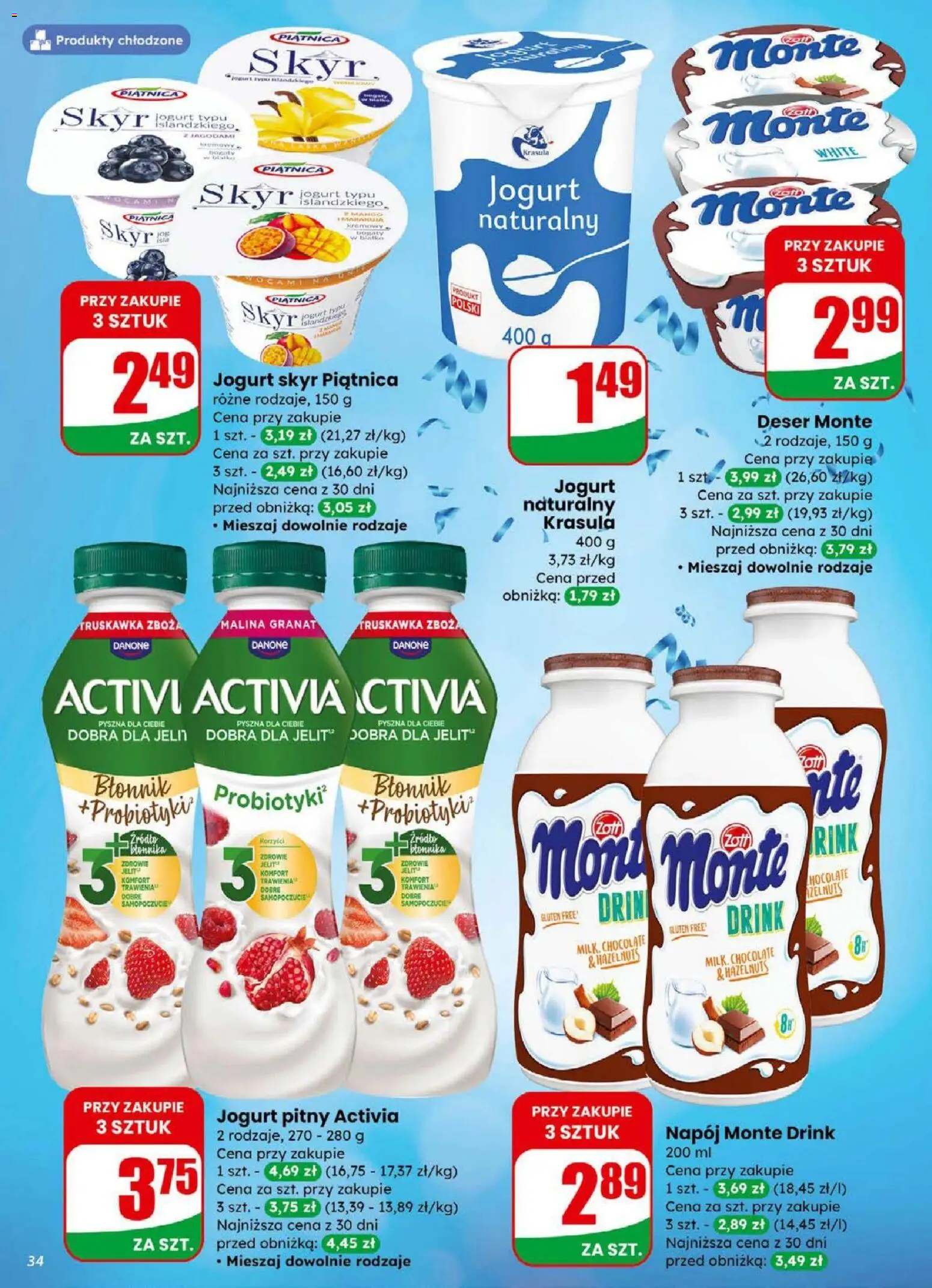 Dino Gazetka od 31.12.2025 | Strona: 34 | Produkty: Malina, Jogurt pitny, Skyr piątnica, Jogurt
