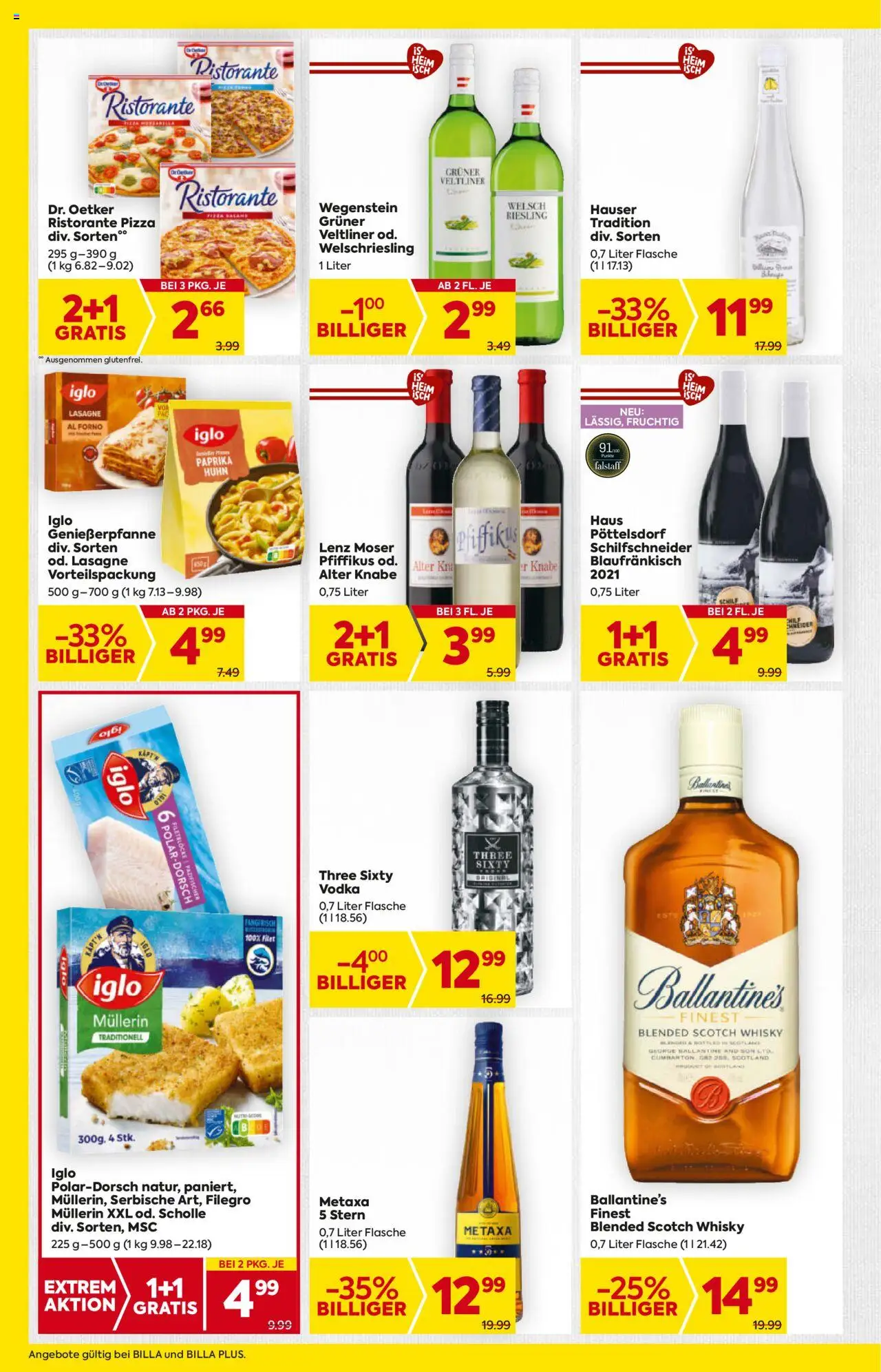 Billa AT akciós ujság - amely érvényes a következő dátumtól: 14.08.2025 | Oldal: 12 | Termékek: Metaxa, Pizza, Lasagne, Vodka