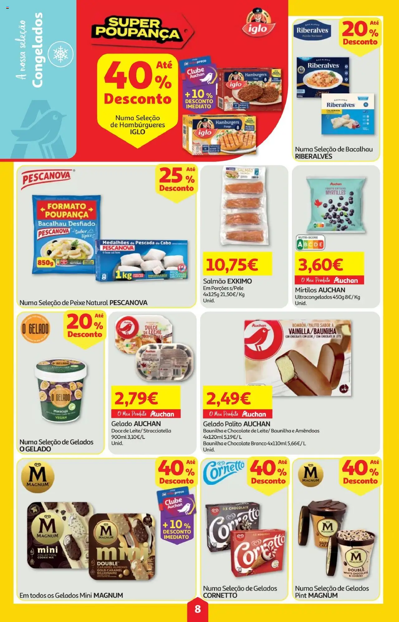 Minipreço folheto │ válido de 14.08.2025 | Página: 8 | Produtos: Cabo, Pescada, Chocolate, Peixe