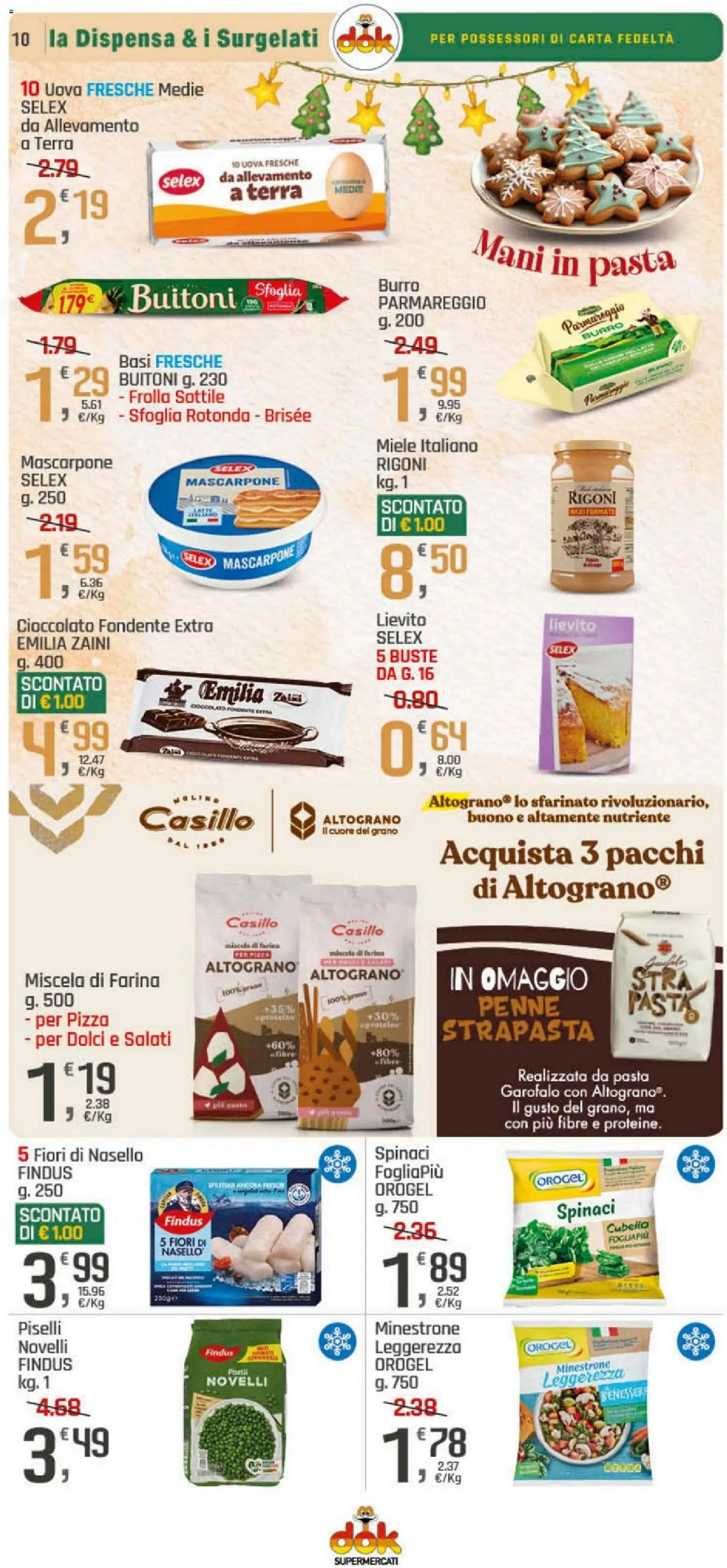 Volantino DOK del 04.12.2025 | Pagina: 10 | Prodotti: Minestrone, Uova, Piselli, Nasello