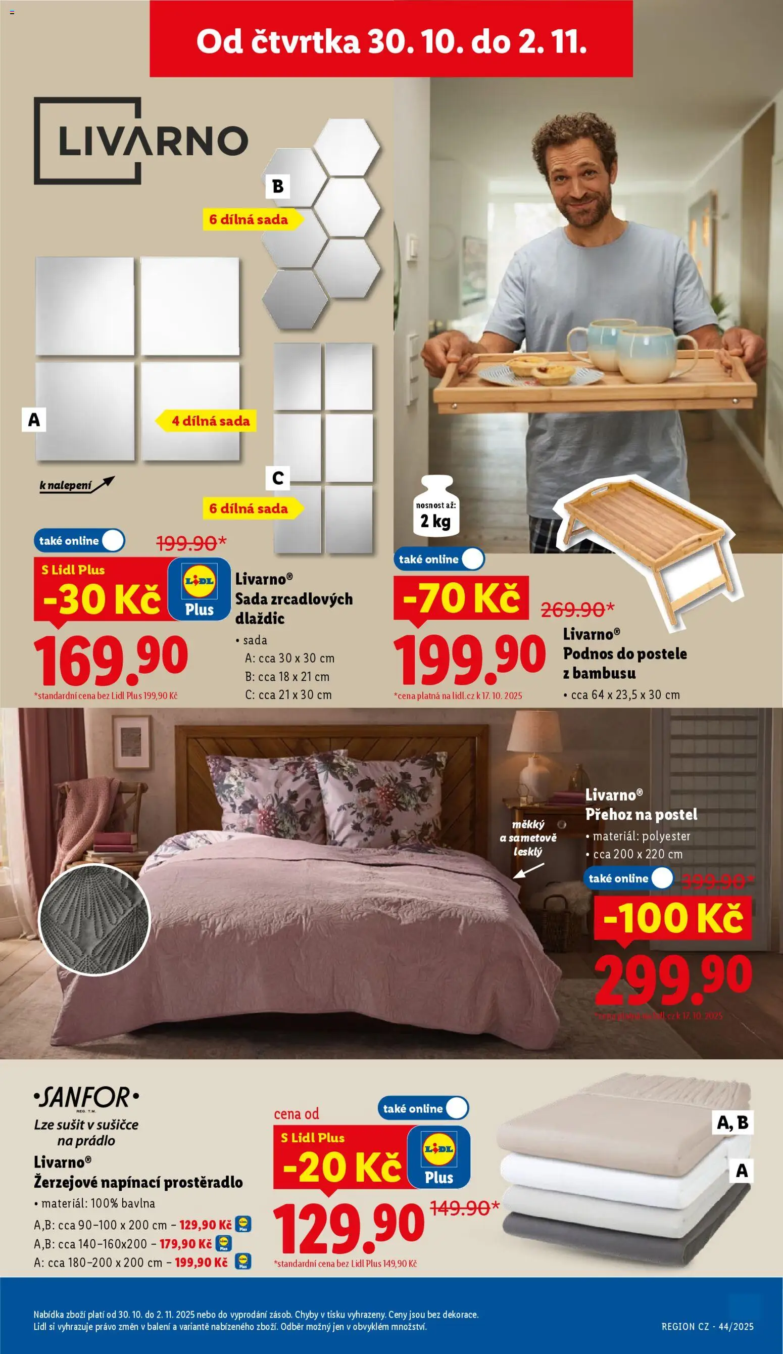 Lidl leták - Spotřební zboží od 27.10.2025 | Strana: 35 | Produkty: Podnos, Postele, Postel, Přehoz na postel
