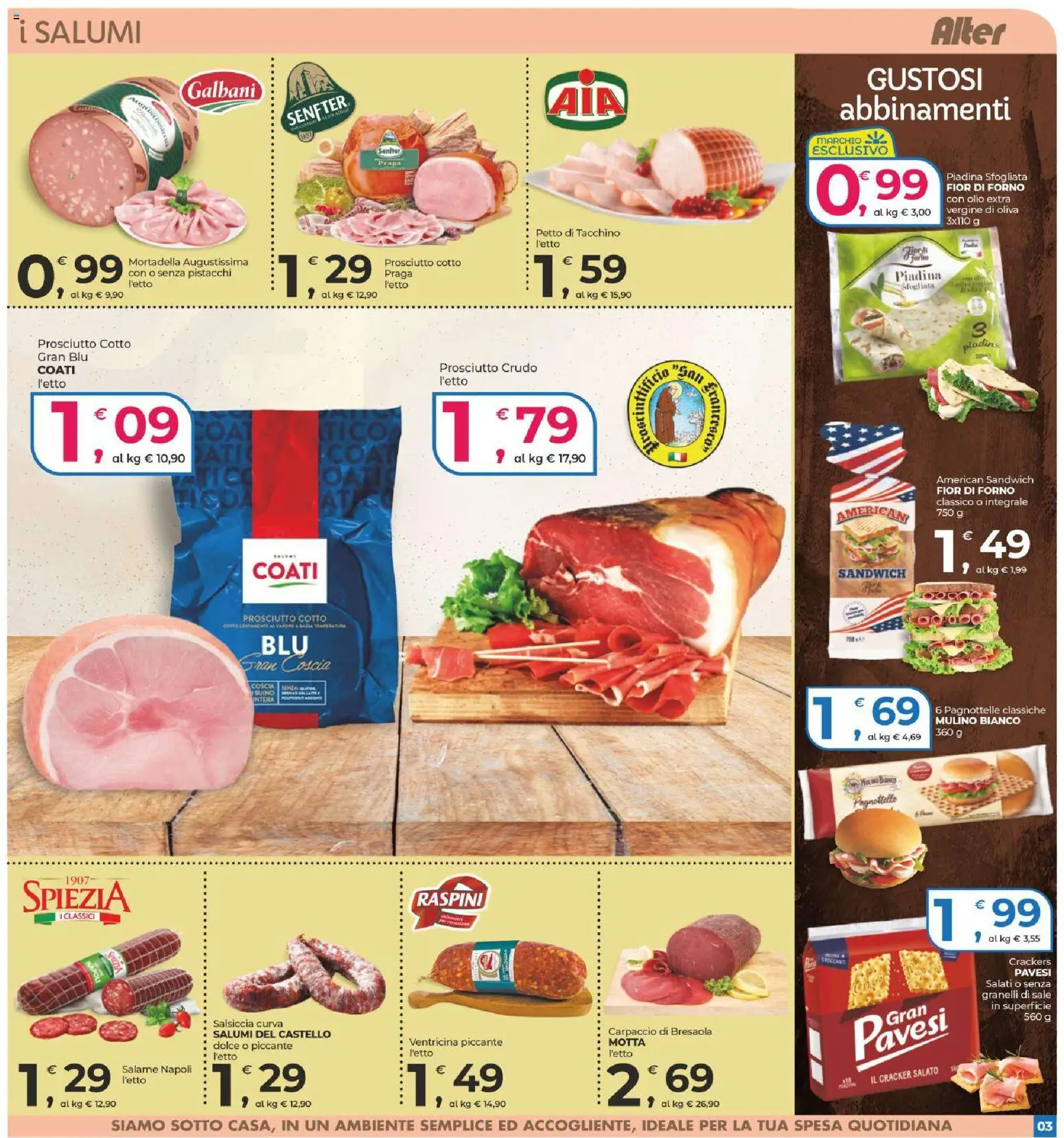Volantino Alter Discount del 09.04.2026 | Pagina: 3 | Prodotti: Sale, Olio, Piadina, Forno