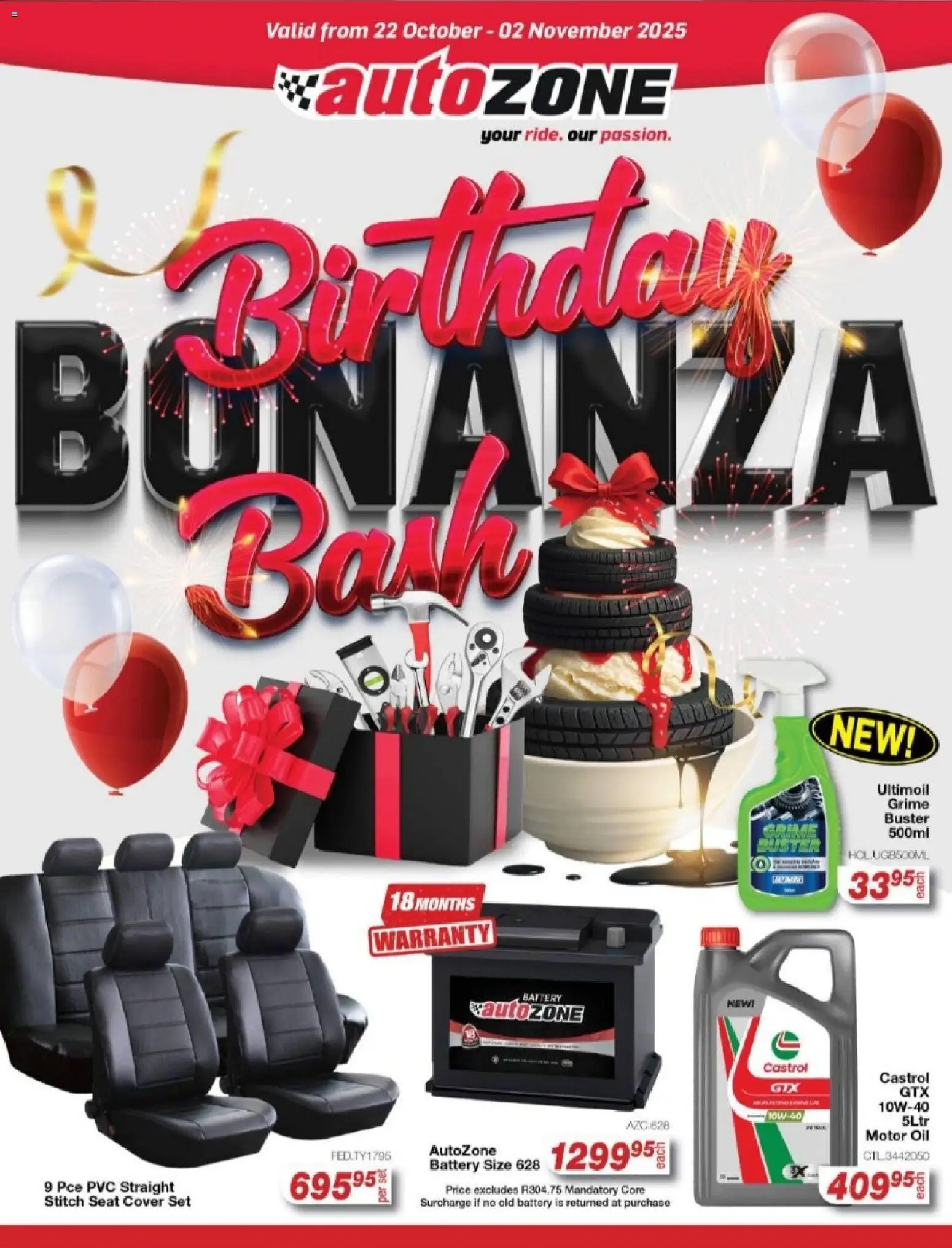 New AutoZone catalogue – valid from 22.10.2025 | Page: 1 | Products: Cover, Battery, Bath, Oil