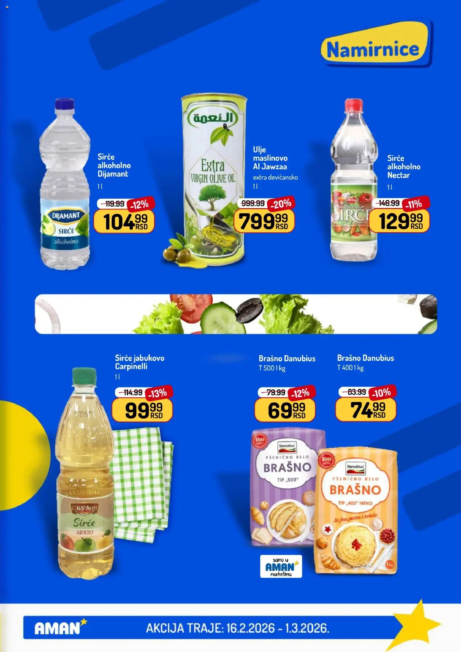 Aman katalog - važi od 16.02.2026 | Strana: 25 | Proizvode: Brašno, Ulje, Sirće