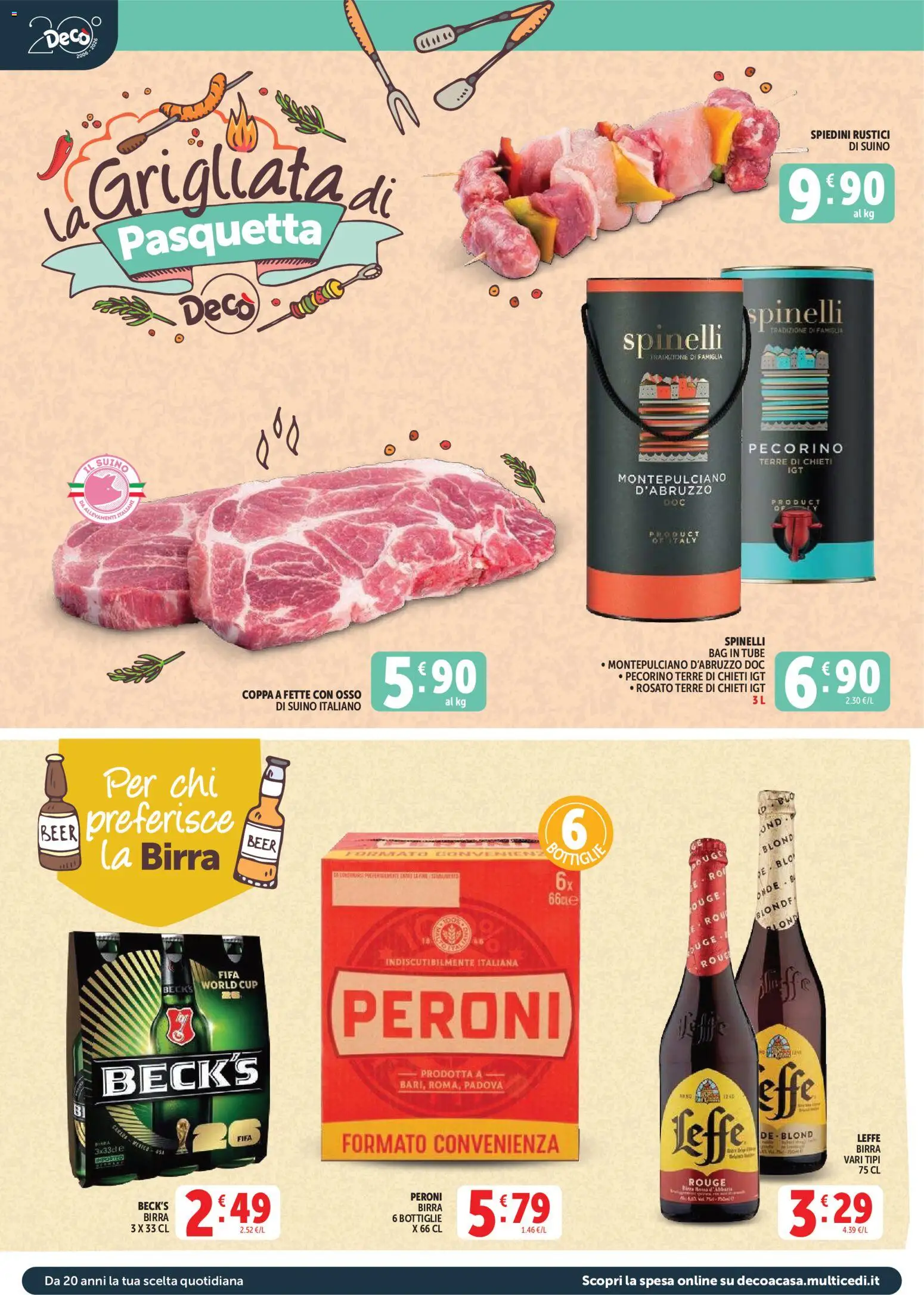 Volantino Decò del 27.03.2026 | Pagina: 10 | Prodotti: Birra, Rustici, Spiedini, Pecorino