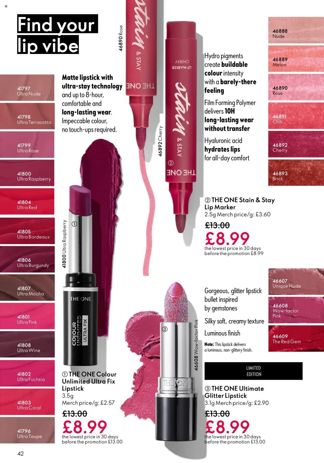 {H1} | Page: 42 | Products: Lipstick, Wine, Raspberry