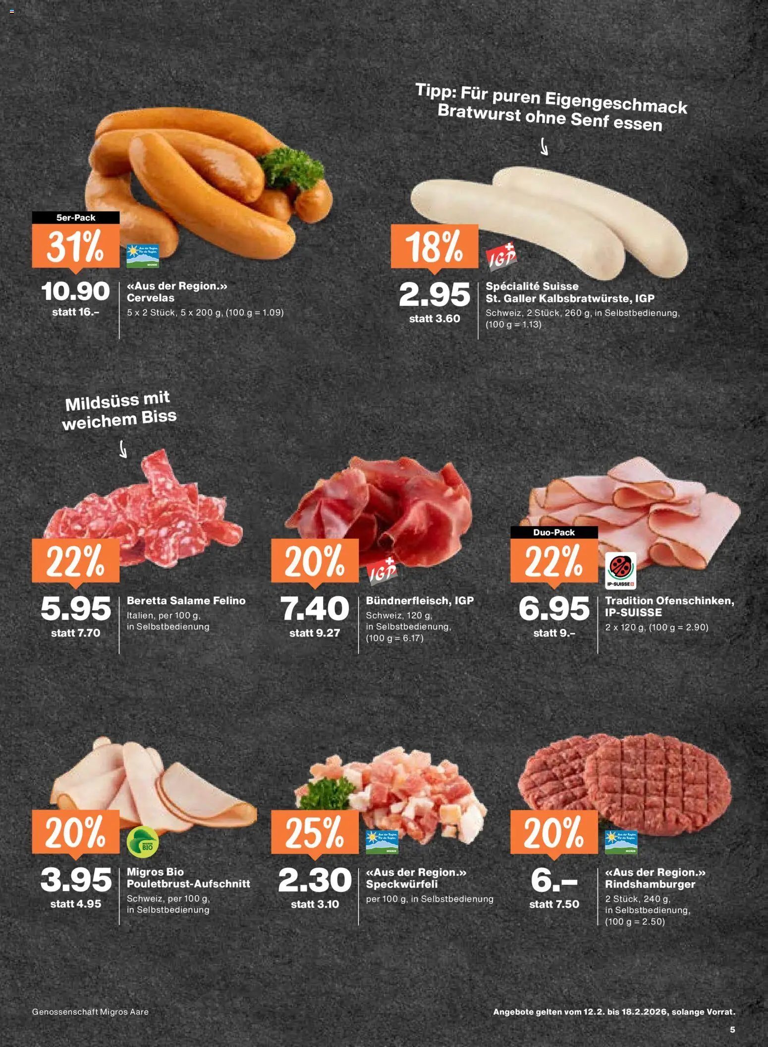 Migros Aktionen – gültig ab 12.02.2026 | Seite: 5 | Produkte: Salami