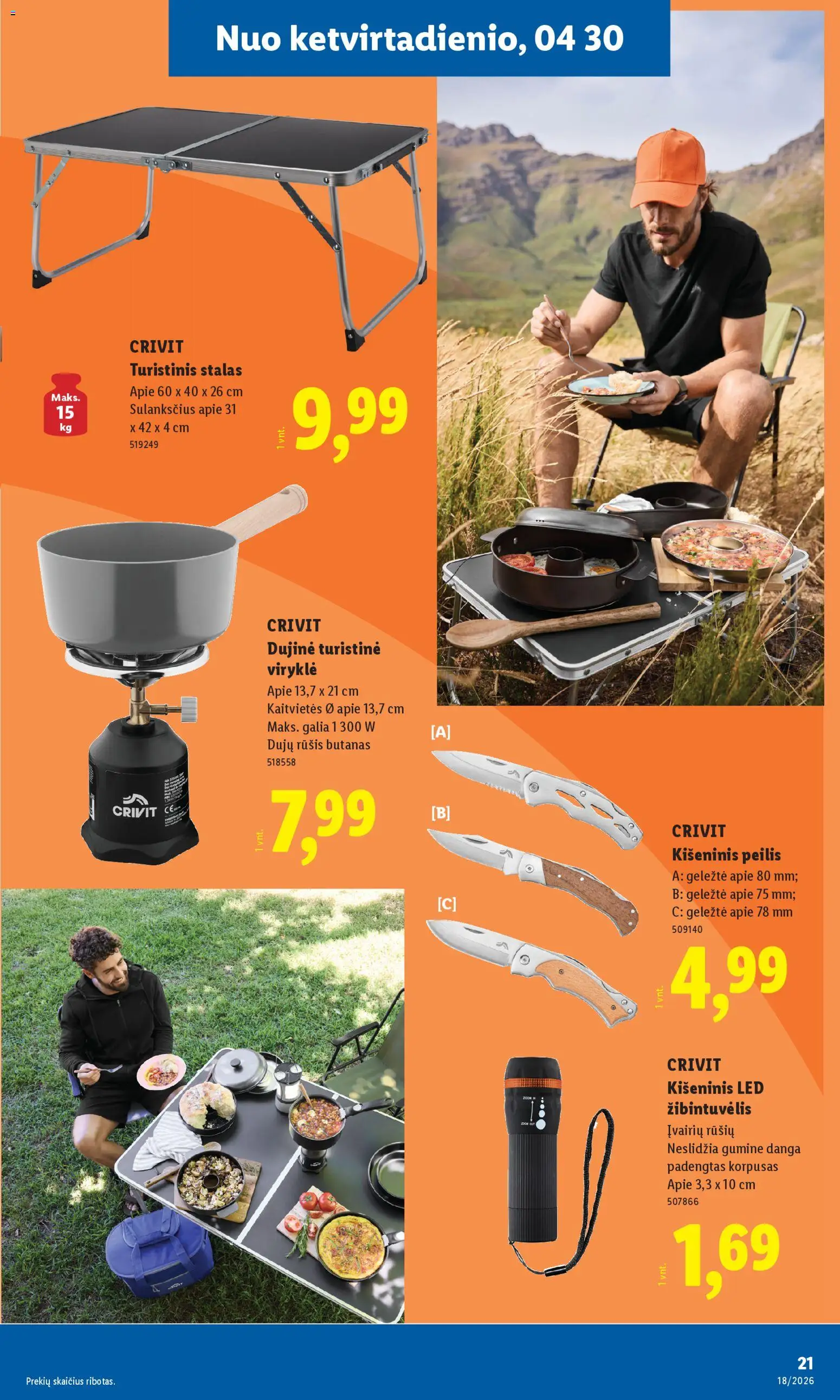 LIDL akcijos nuo 27.04.2026 | Puslapis: 21 | Prekių: Stalas, Viryklė