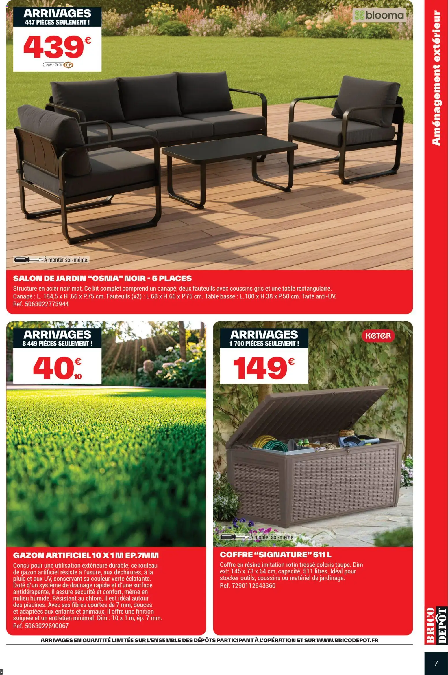 {H1} | Page: 7 | Produits: Salon de jardin, Canapé, Table basse, Table