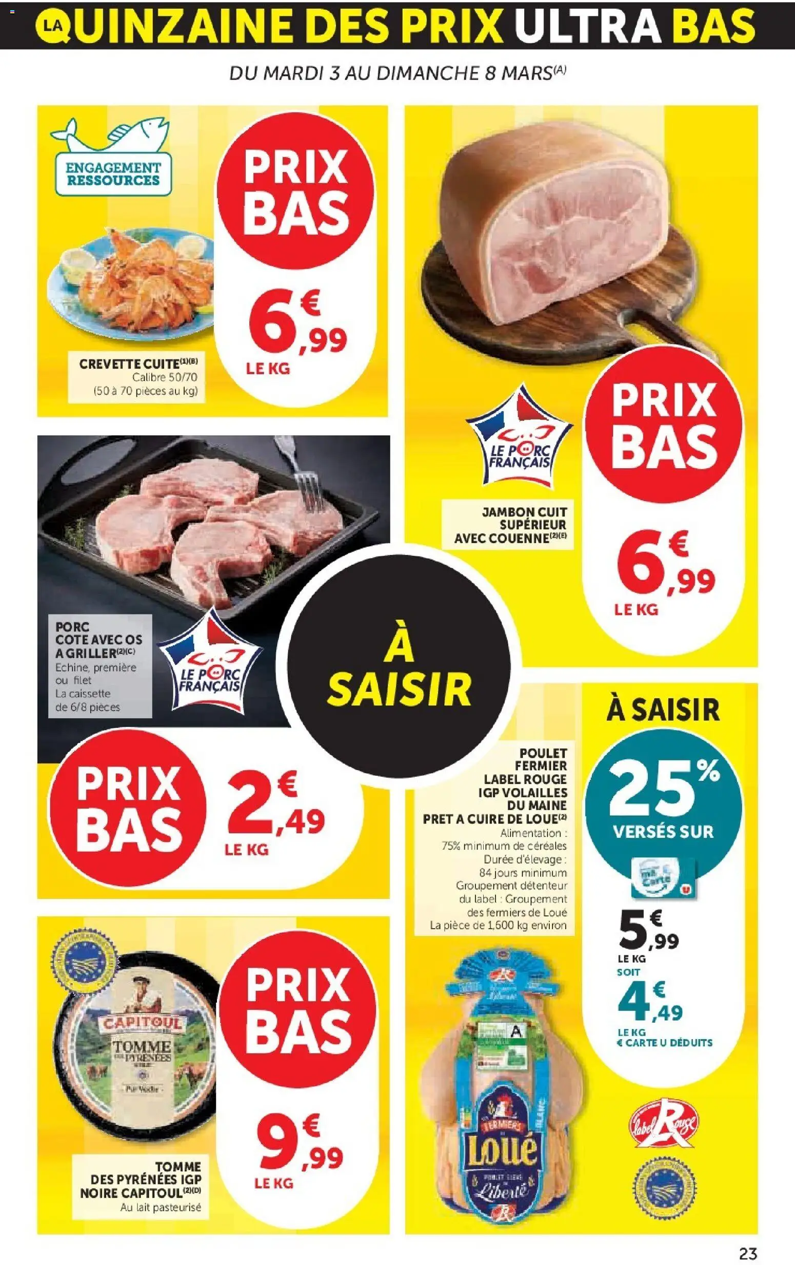 {H1} | Page: 23 | Produits: Crevette cuite, Lait, Porc, Céréales