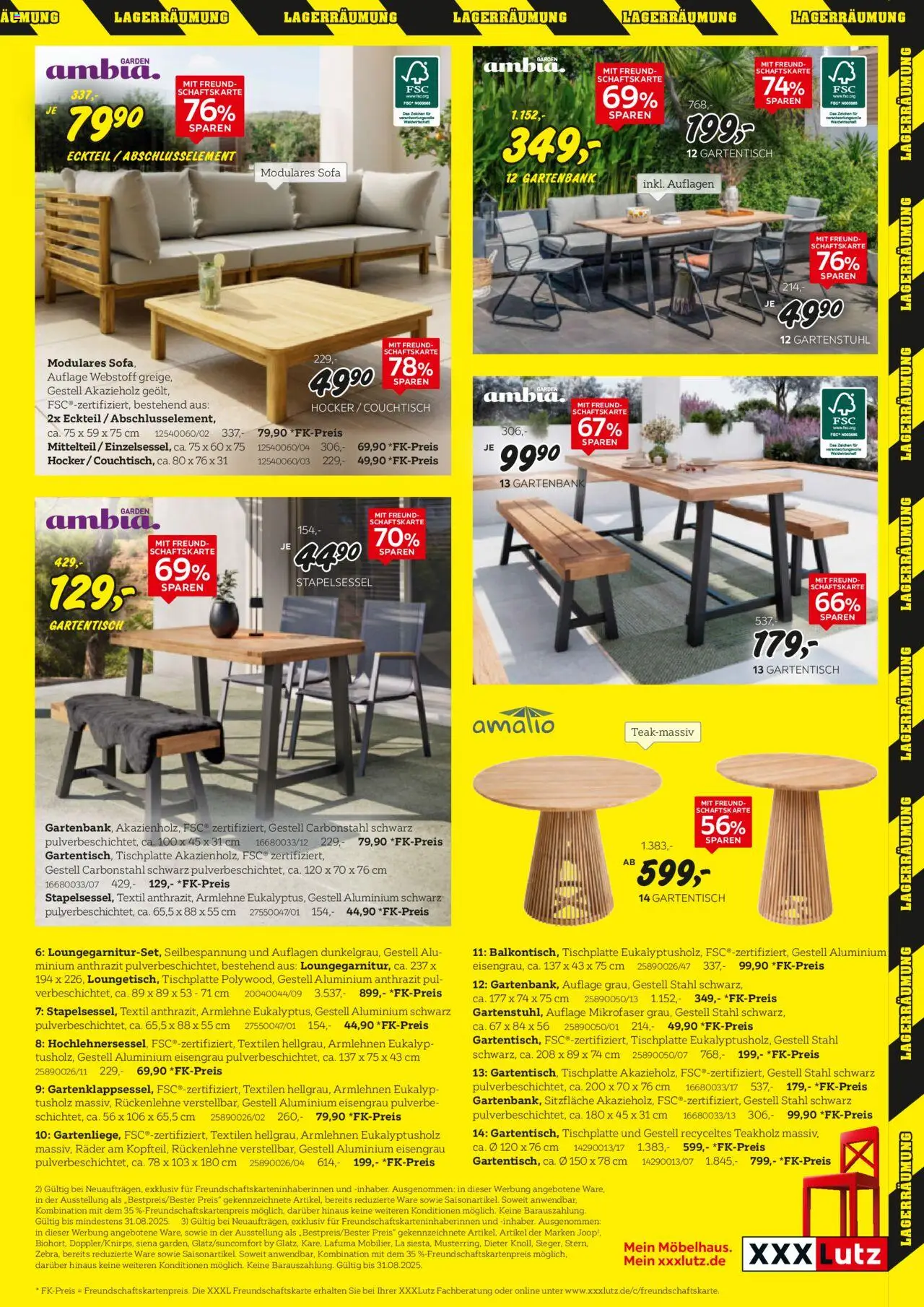 XXXL Lutz Gartenmöbelabverkauf - gültig ab dem 04.08.2025 | Seite: 3 | Produkte: Hocker, Sofa, Couchtisch