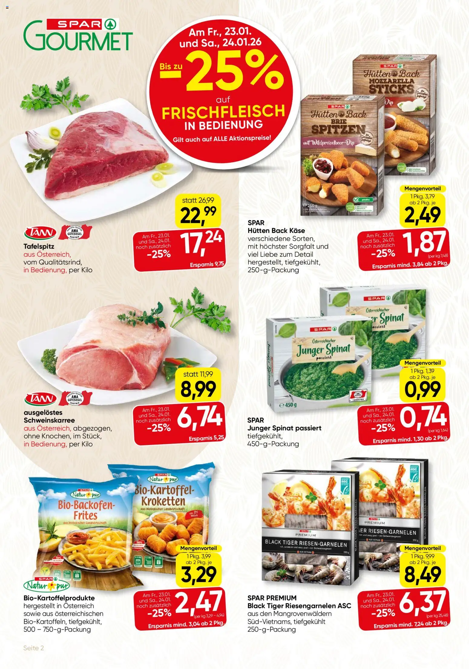 SPAR Gourmet Flugblatt gültig ab 22.01.2026 | Seite: 2 | Produkte: Käse