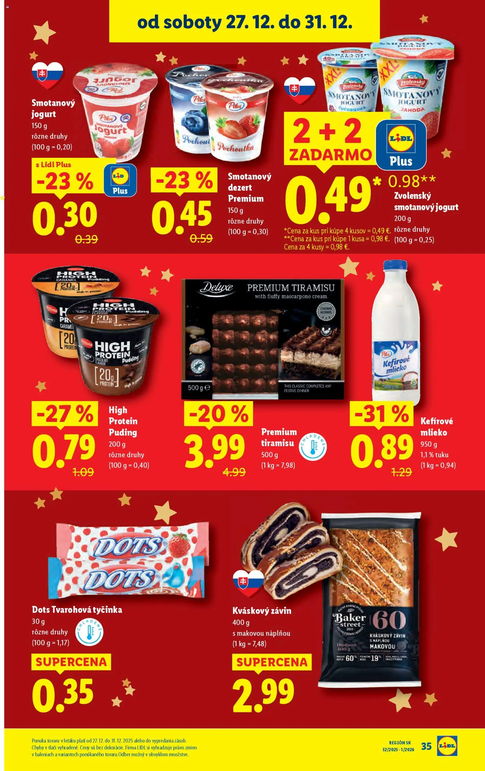 Nové Lidl akcie – leták je platný od 27.12.2025 | Strana: 41 | Produkty: Mlieko, Závin, Protein, Puding