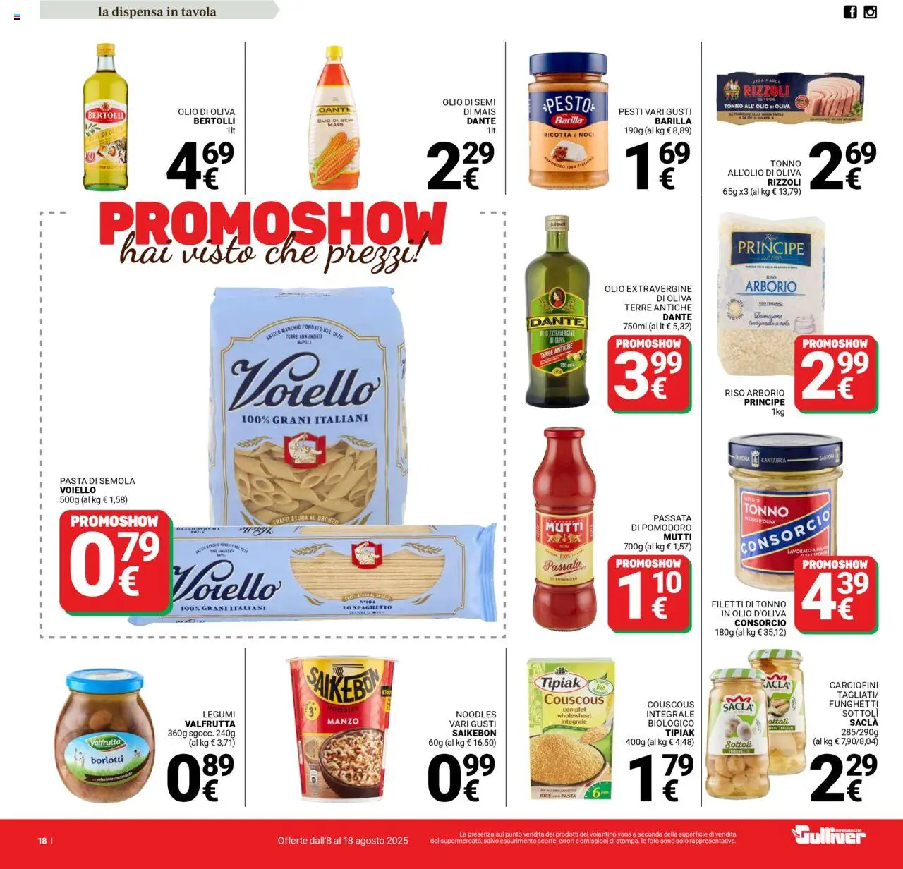 Volantino Gulliver del 08.08.2025 | Pagina: 18 | Prodotti: Legumi, Riso, Manzo, Mutti