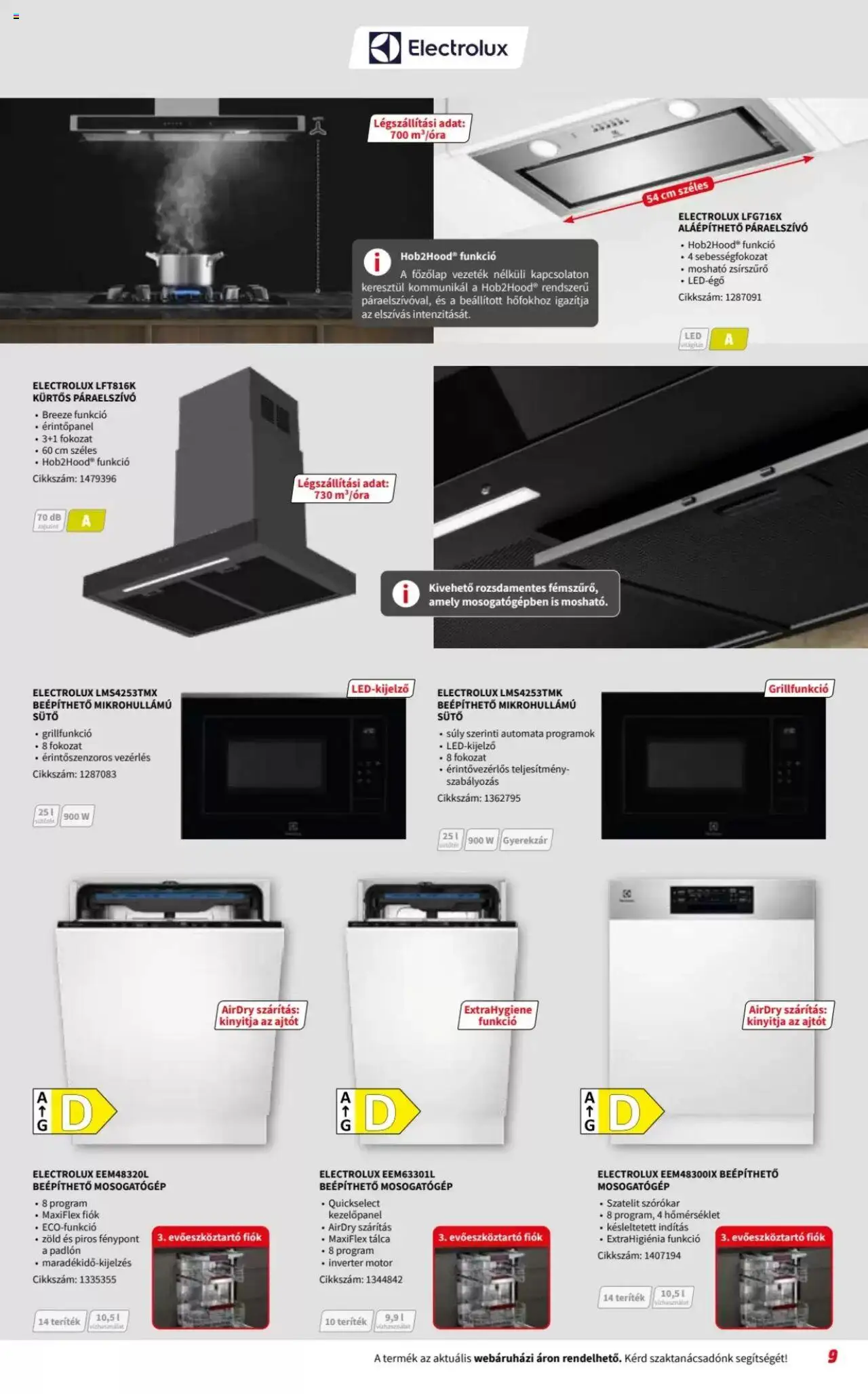 Media Markt akciós ujság - amely érvényes a következő dátumtól: 06.08.2025 | Oldal: 9 | Termékek: Evőeszköztartó, Páraelszívó, Főzőlap, Mikrohullámú sütő