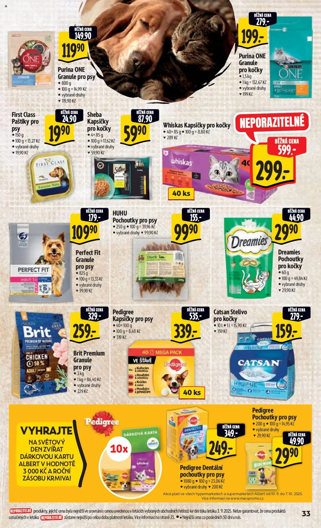 Albert leták - Hypermarket od 10.09.2025 | Strana: 42 | Produkty: Purina, Kapsičky pro kočky, Purina one, Sheba