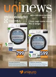 Anteprima del volantino Unieuro Asciugatrici catalogo valido a partire dal 17.10.2025
