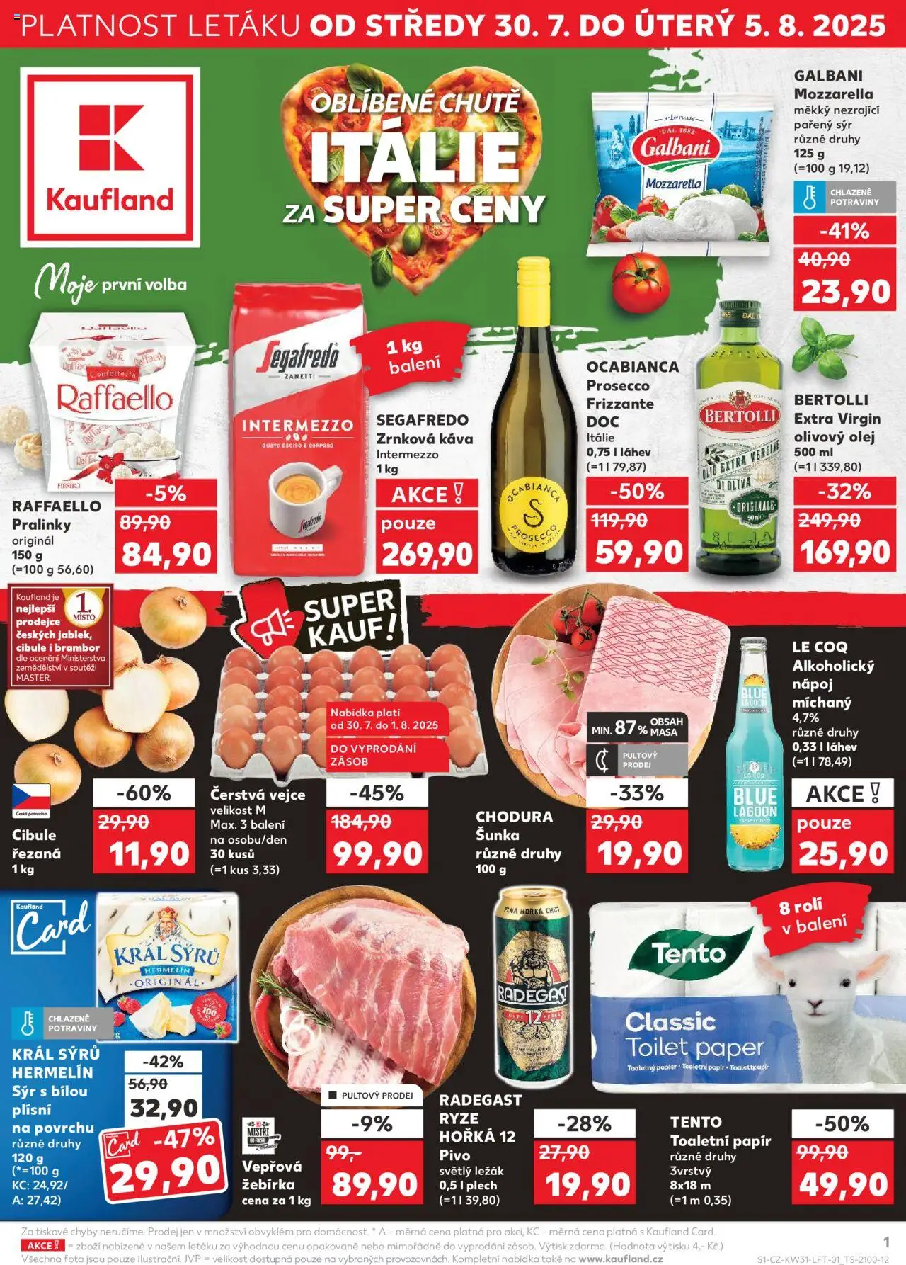 Kaufland leták - Liberec od 30.07.2025 | Strana: 1 | Produkty: Pivo, Plech, Radegast, Láhev