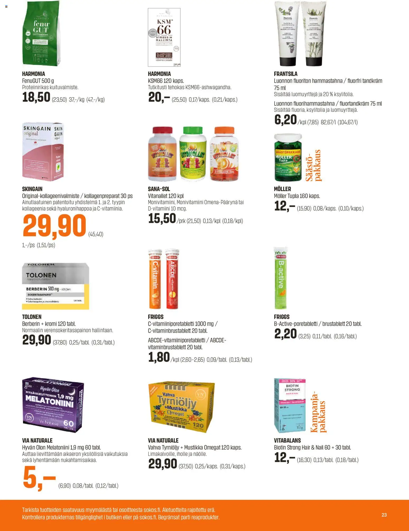 Sokos tarjoukset – voimassa 27.12.2025 alkaen | Sivu: 23 | Tuotteet: Mustikka, Hammastahna