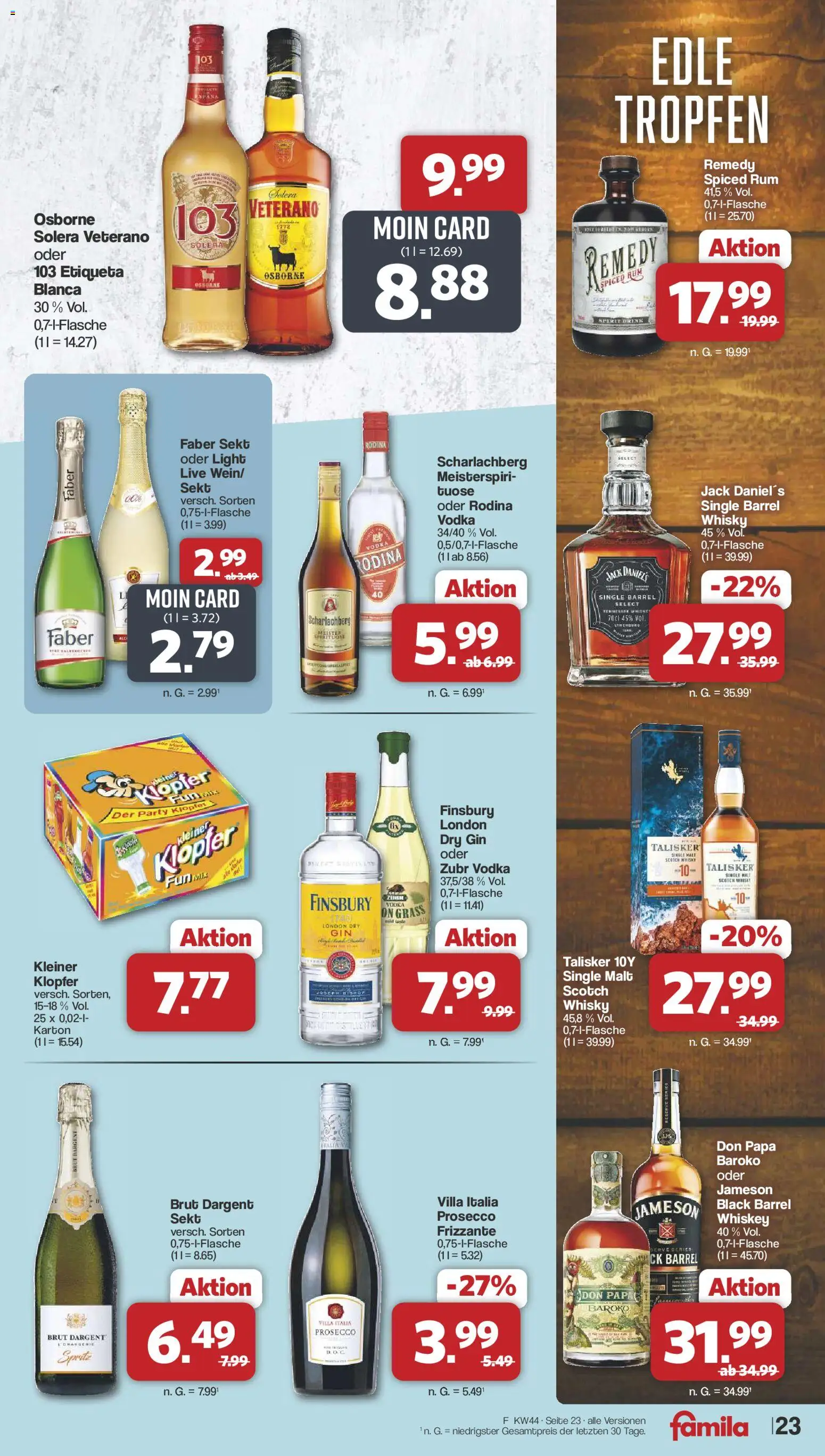 Famila Nordwest Prospekt 	 – gültig ab 27.10.2025 | Seite: 25 | Produkte: Whisky, Osborne, Vodka, Whiskey