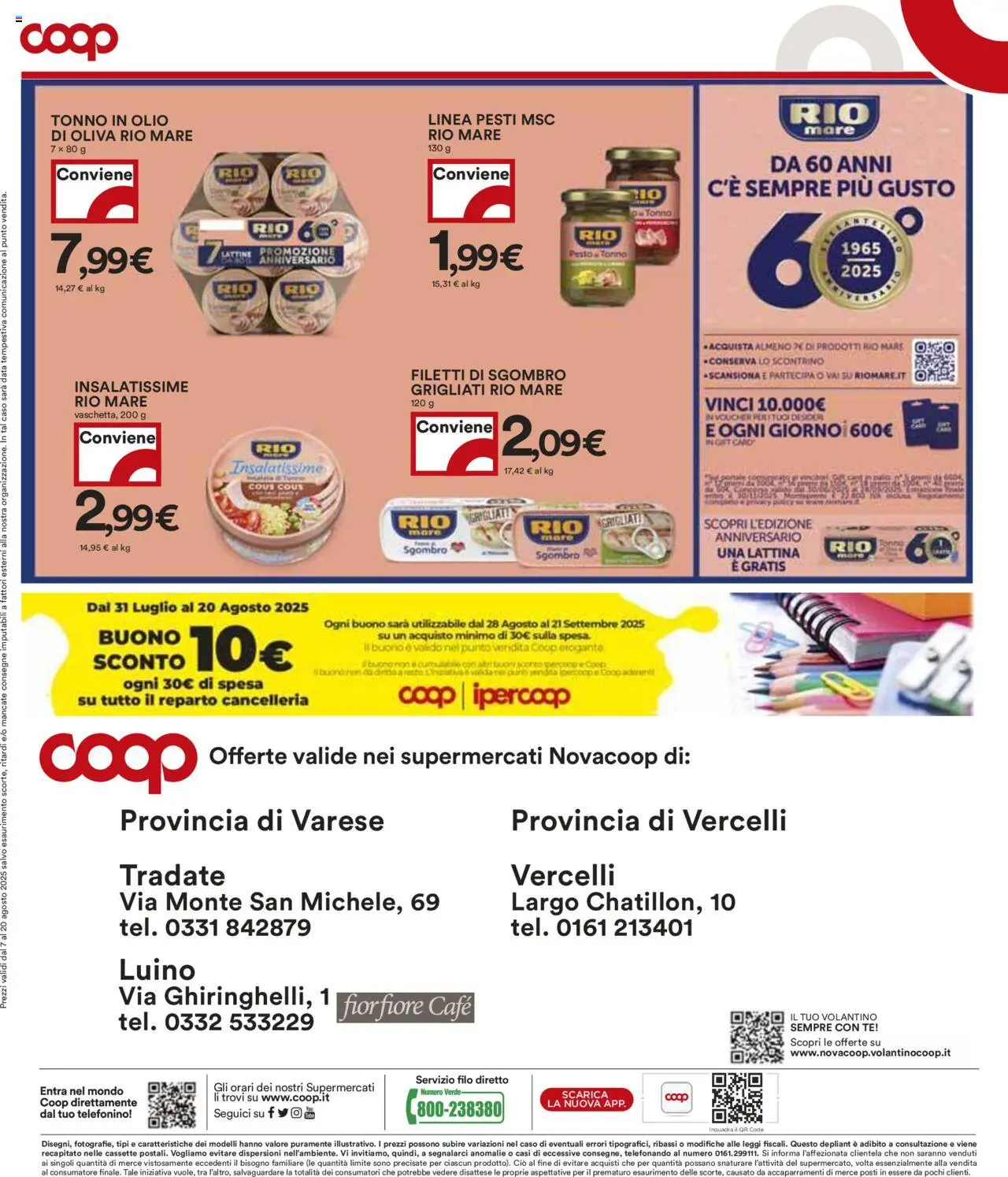 Volantino COOP del 07.08.2025 | Pagina: 25 | Prodotti: Data, Cous cous, Tonno, Sgombro