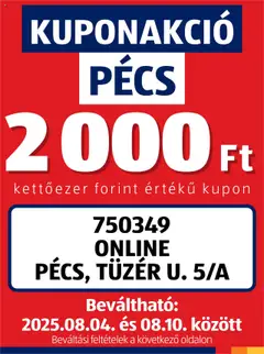 Aldi Kupón Akció | Pécs - amely érvényes a következő dátumtól: 04.08.2025