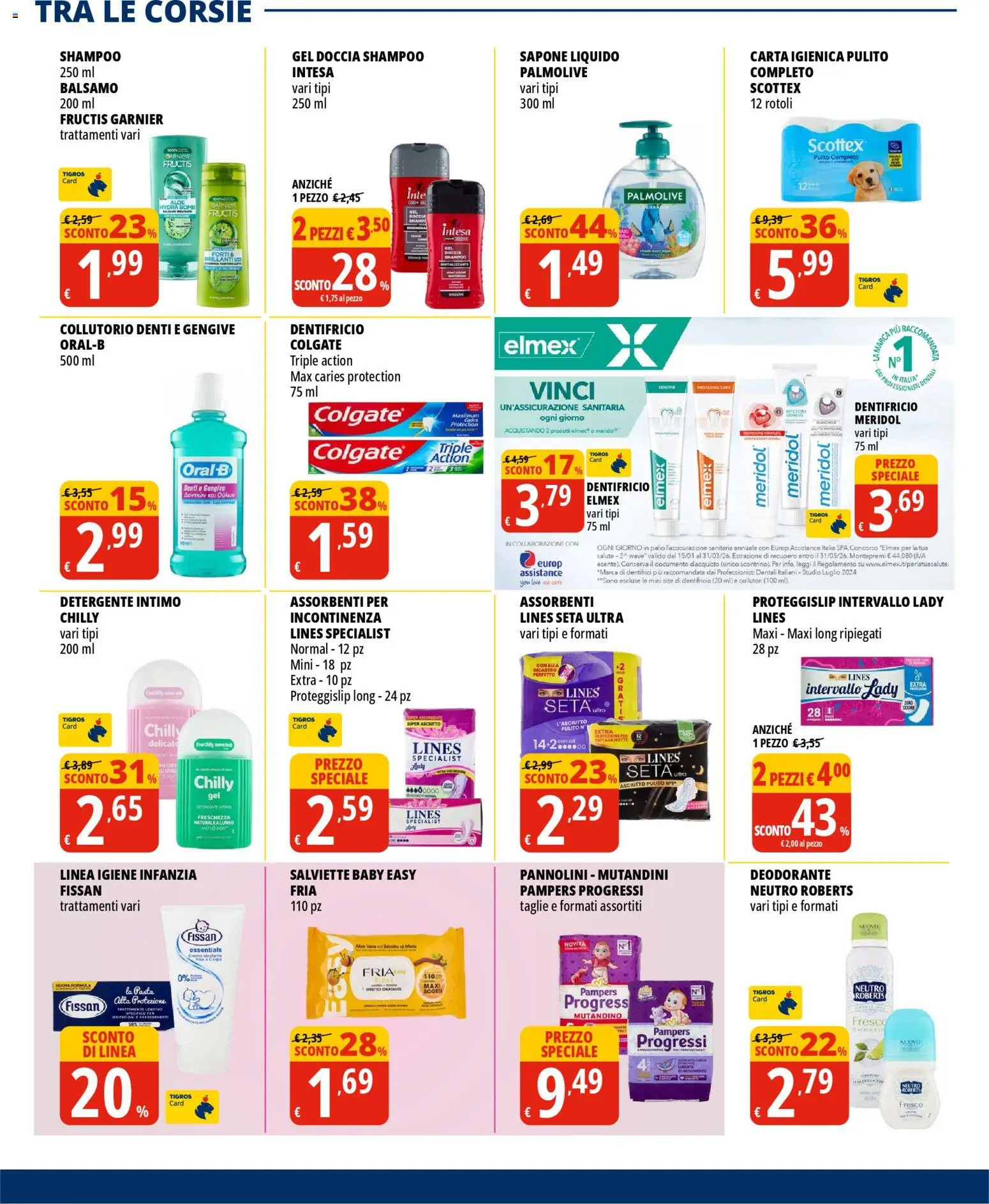 Volantino Tigros del 11.02.2026 | Pagina: 19 | Prodotti: Balsamo, Pannolini, Carta igienica, Pampers