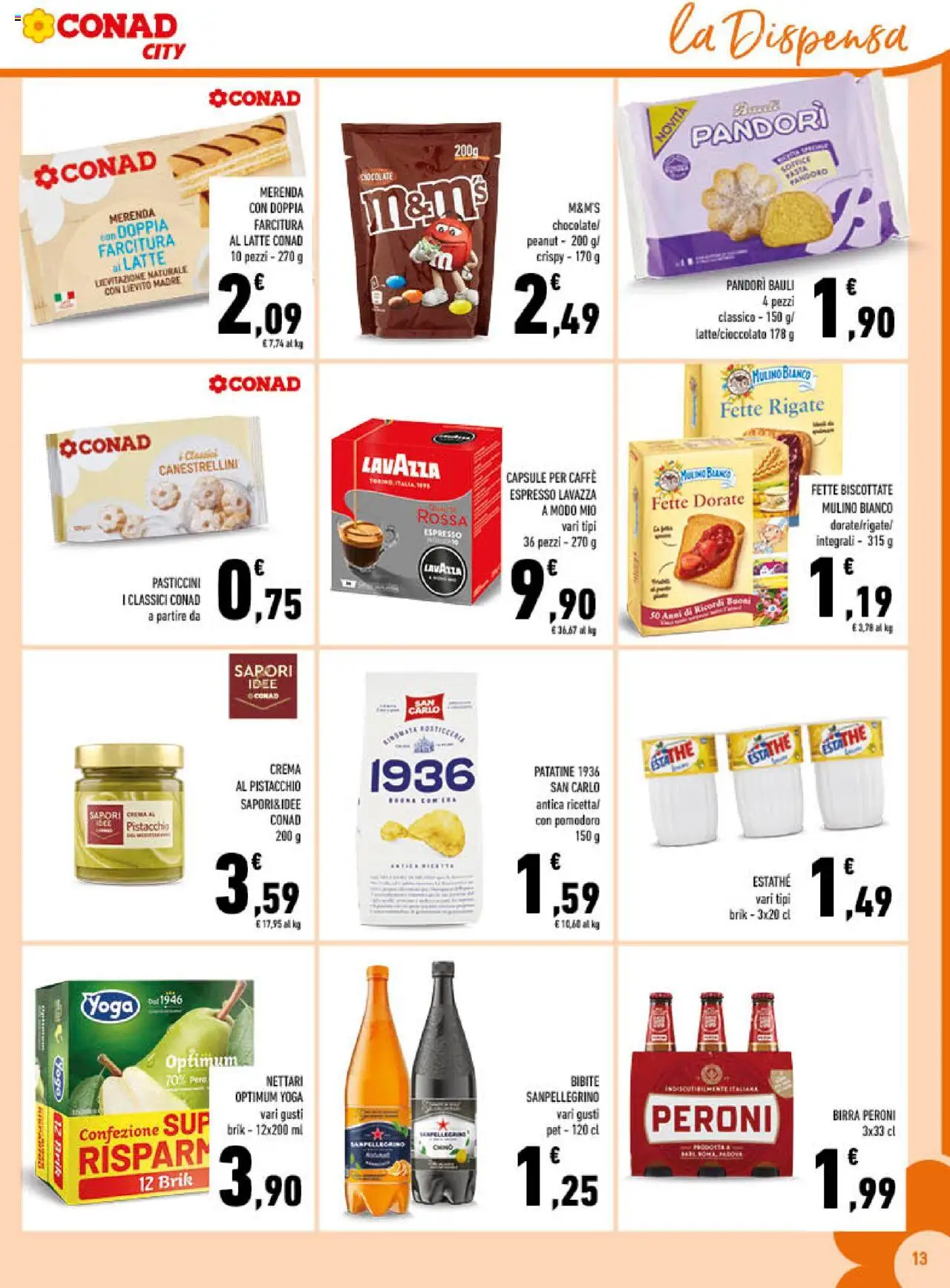 Volantino Conad del 10.09.2025 | Pagina: 13 | Prodotti: Birra, Latte, Pera, Lavazza