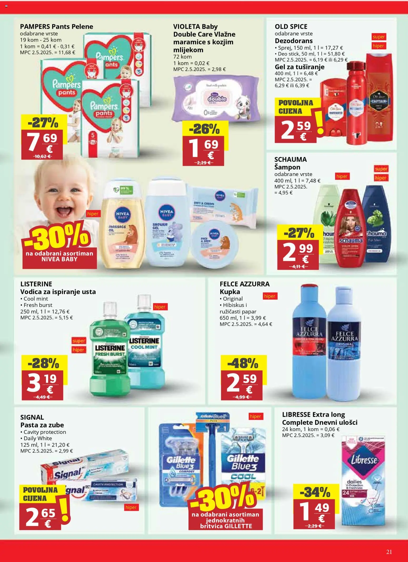 Ribola katalog | vrijedi od 25.03.2026 | Stranica: 21 | Proizvodi: Dnevni ulošci, Gel za tuširanje, Dezodorans, Papar