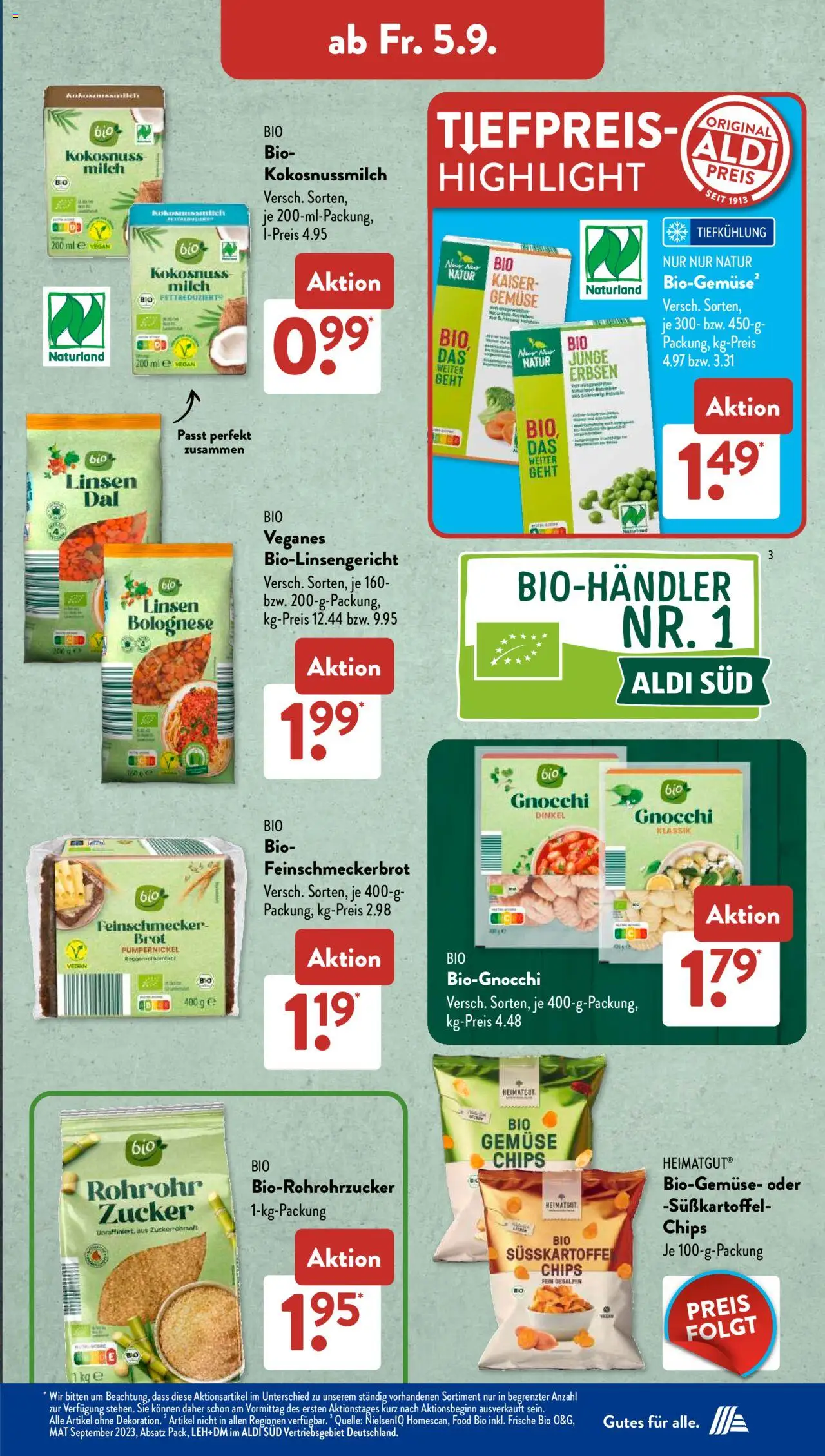 Aldi Süd Prospekt 	 - gültig ab dem 01.09.2025 | Seite: 17 | Produkte: Milch, Gemüse, Chips, Erbsen