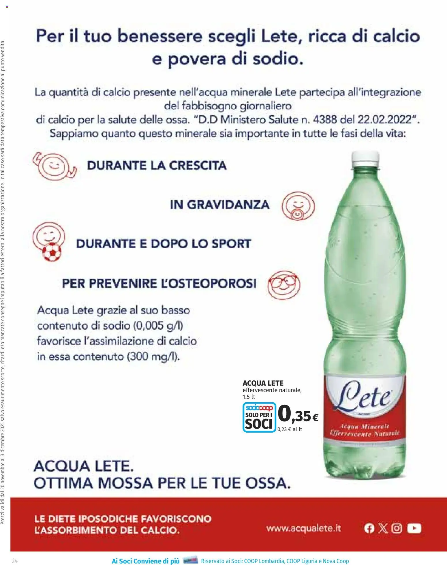 Volantino Ipercoop del 20.11.2025 | Pagina: 24 | Prodotti: Acqua Lete, Acqua, Data, Acqua minerale