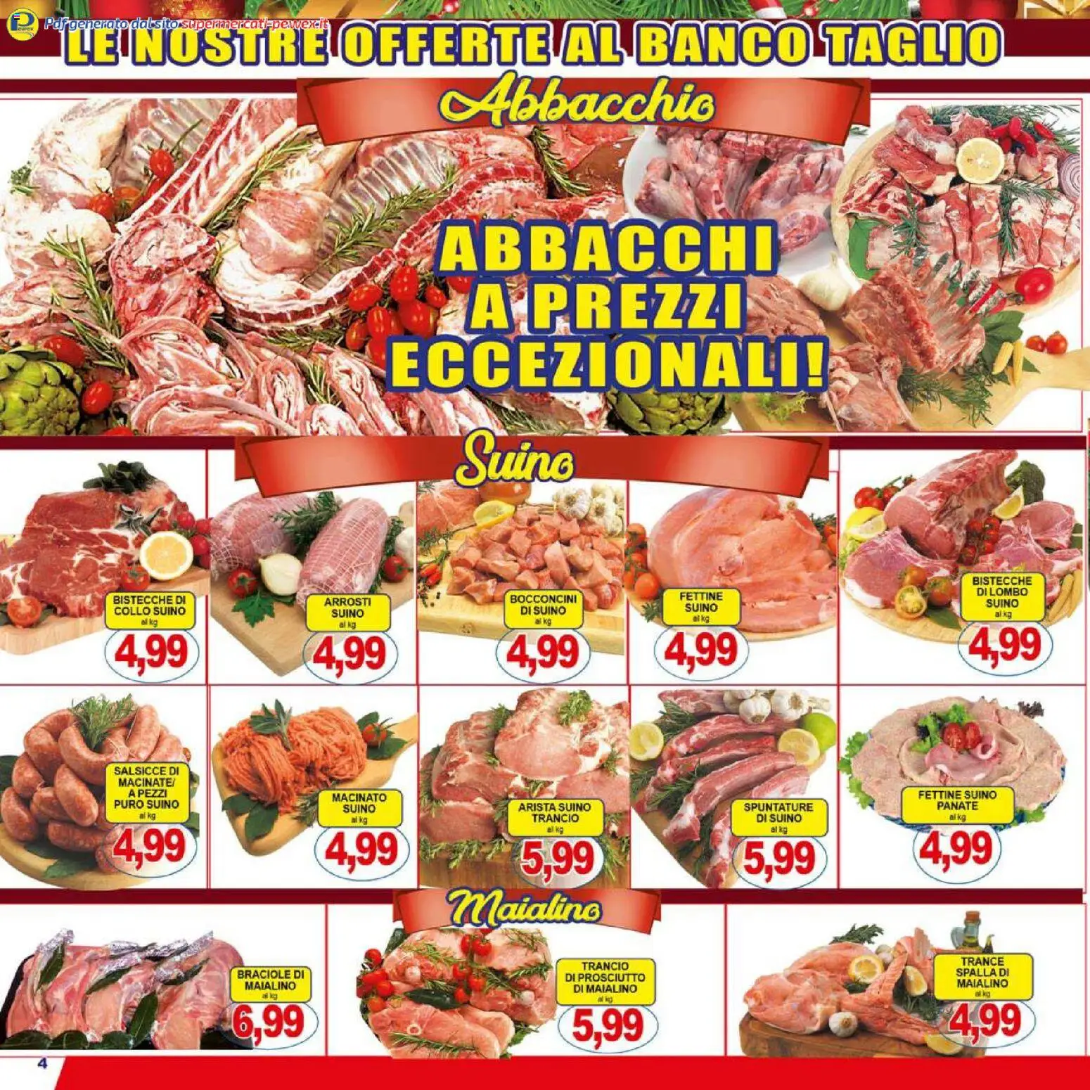Volantino Pewex del 27.12.2025 | Pagina: 4 | Prodotti: Suino, Prosciutto, Macinato