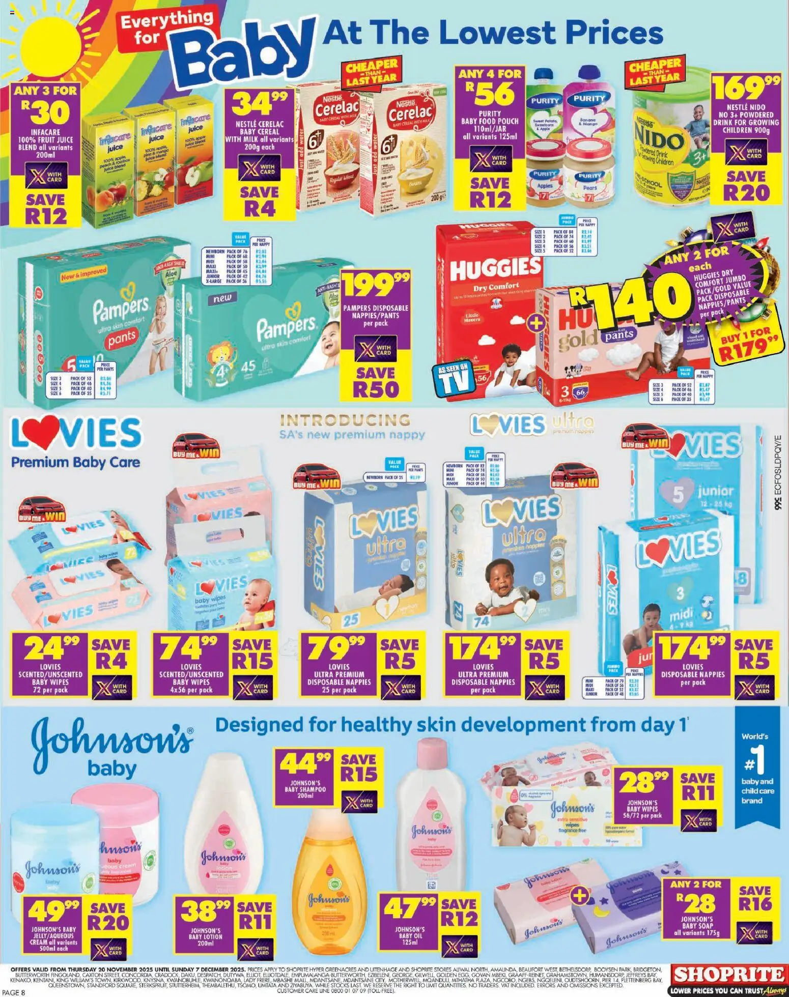 New Shoprite catalogue – valid from 20.11.2025 | Page: 8 | Products: Milk, Oil, Apples, Cream
