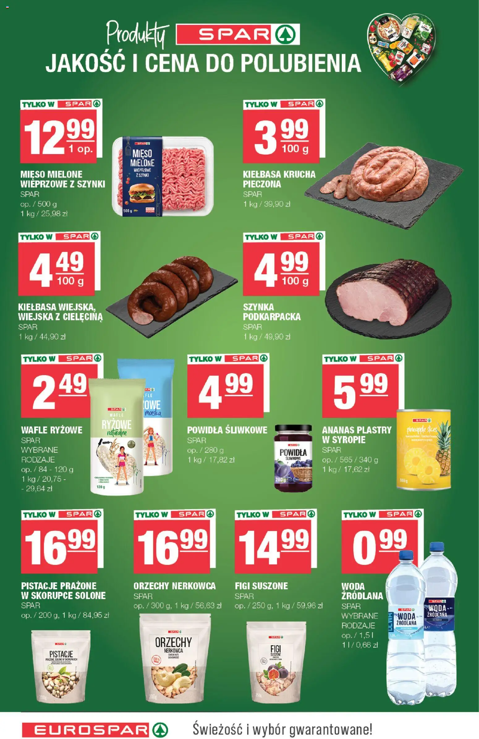 Spar gazetka - Eurospar od 16.03.2026 | Strona: 10 | Produkty: Kiełbasa, Powidła śliwkowe, Wafle, Figi suszone